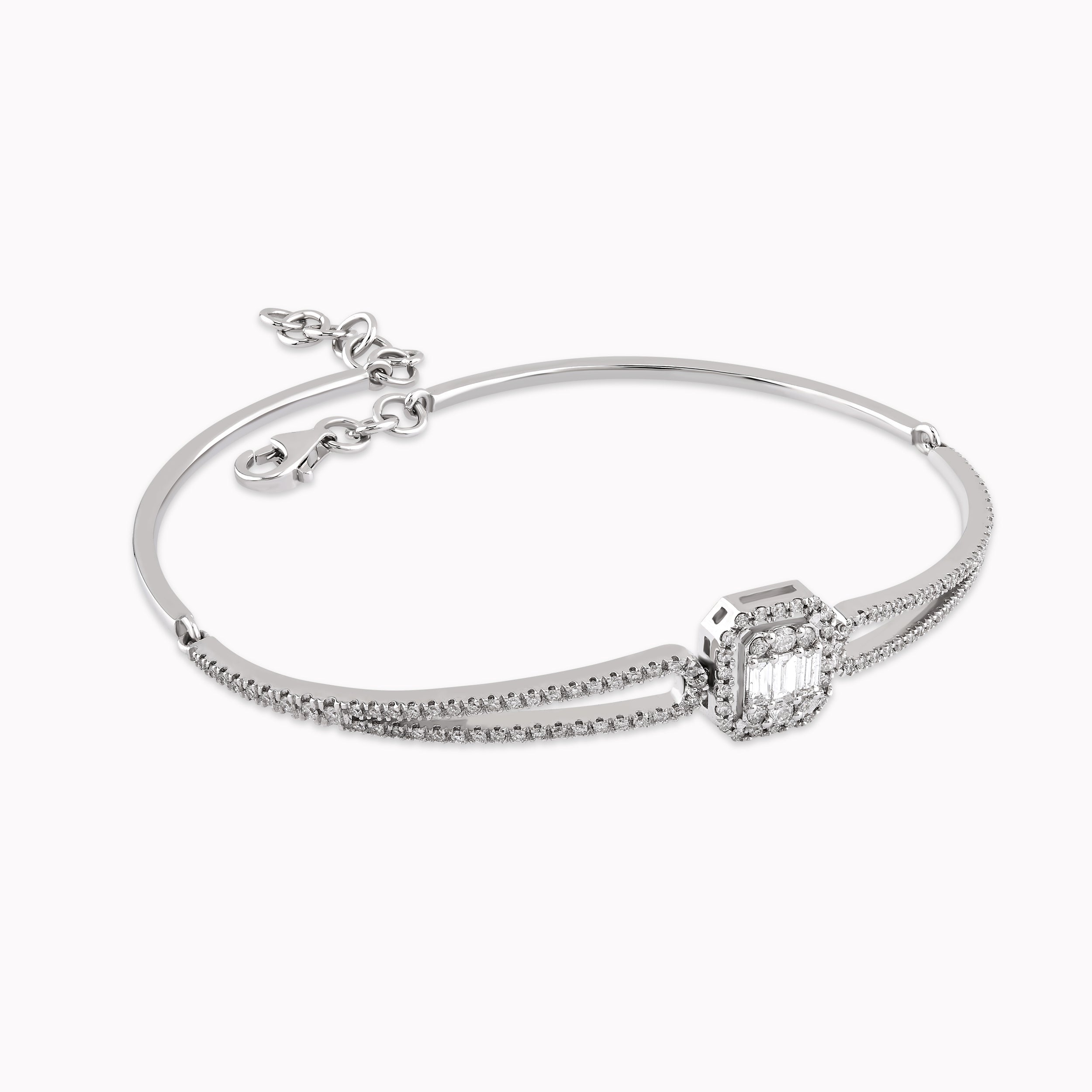 Bratara Aur Alb 14K cu Diamante 0.71ct