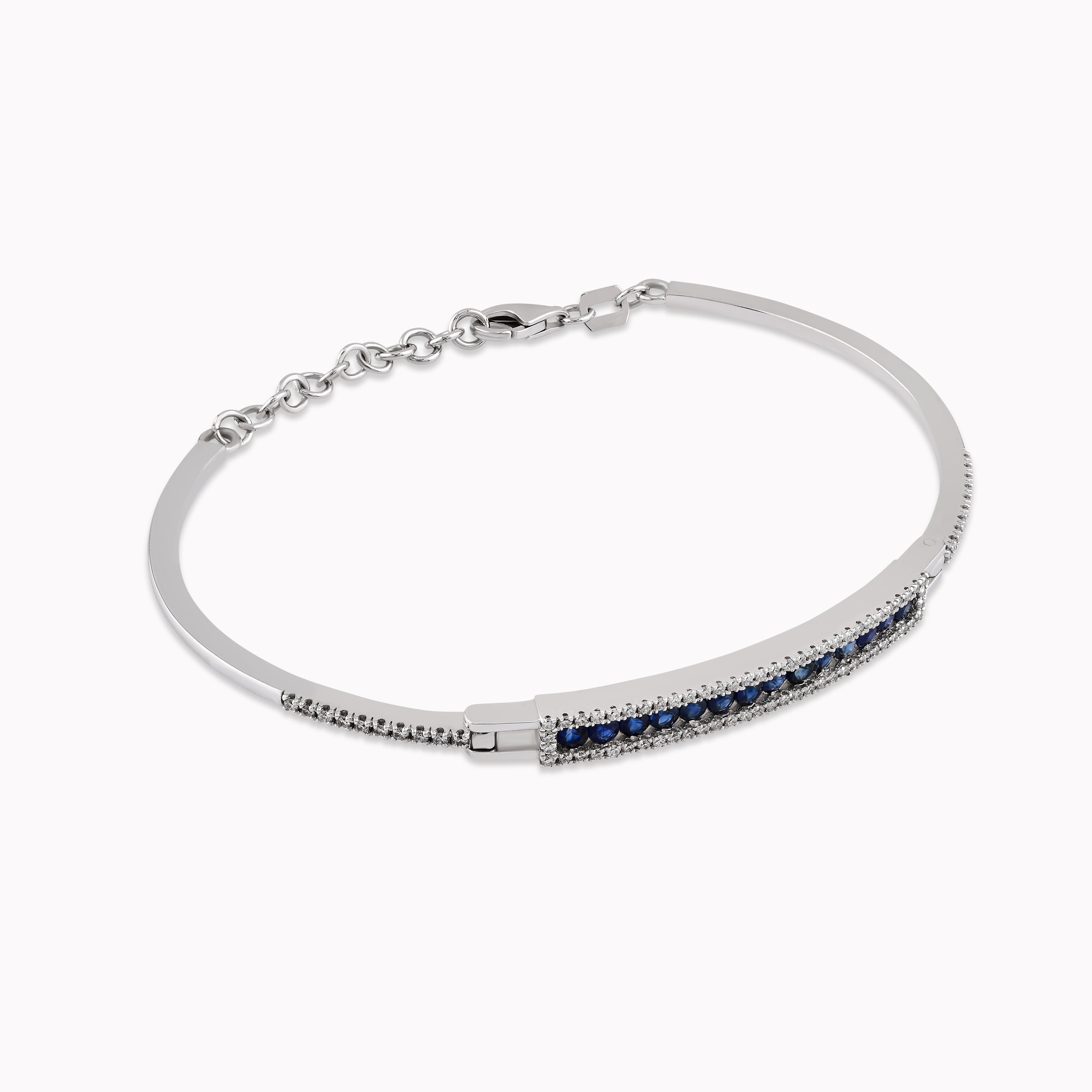 Bratara Aur Alb 14K cu Diamante si Safire 0.26ct