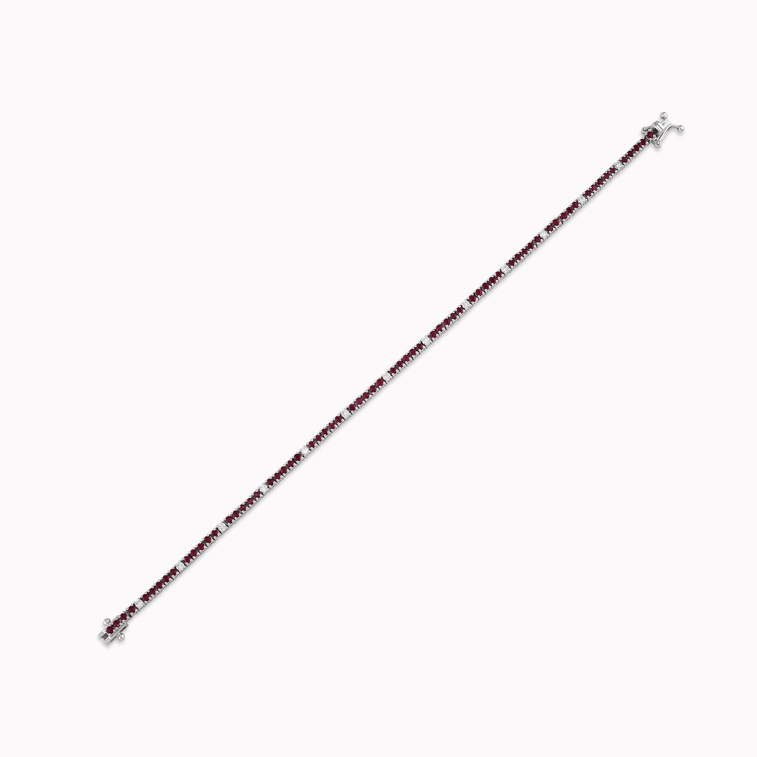 Bratara Aur Alb 14K cu Diamante si Rubine 0.41ct