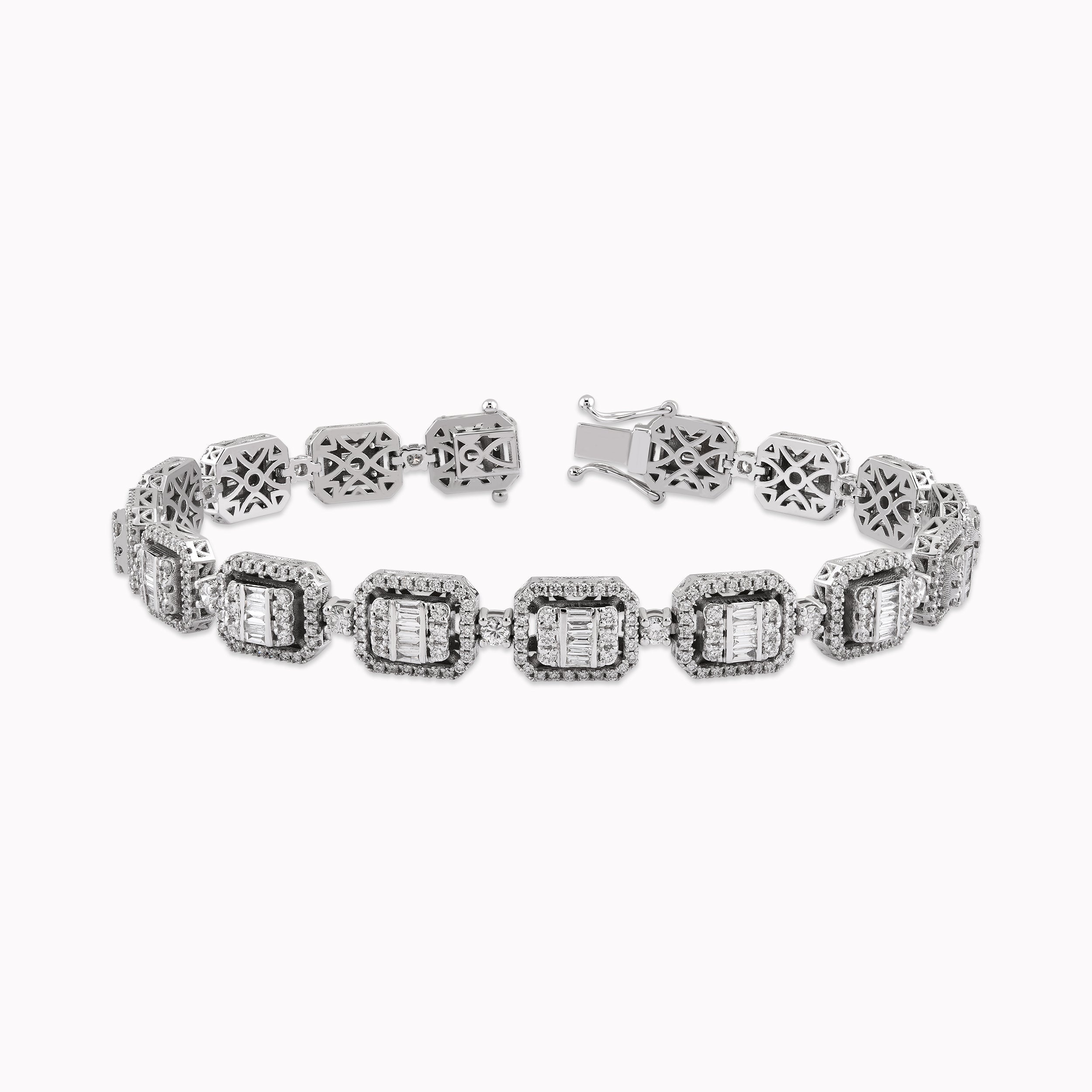 Bratara Aur Alb 14K cu Diamante 3.22ct