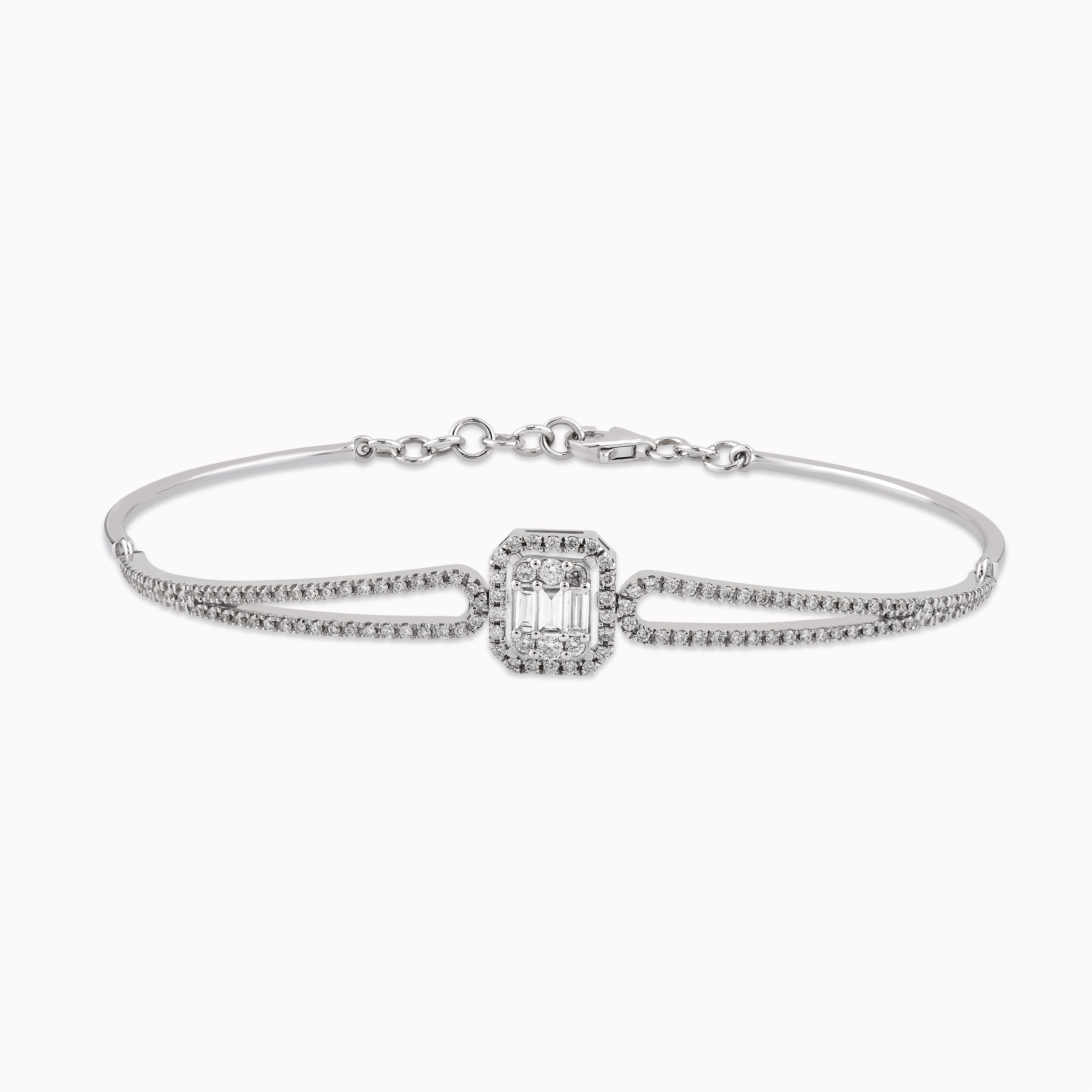 Bratara Aur Alb 14K cu Diamante 0.71ct