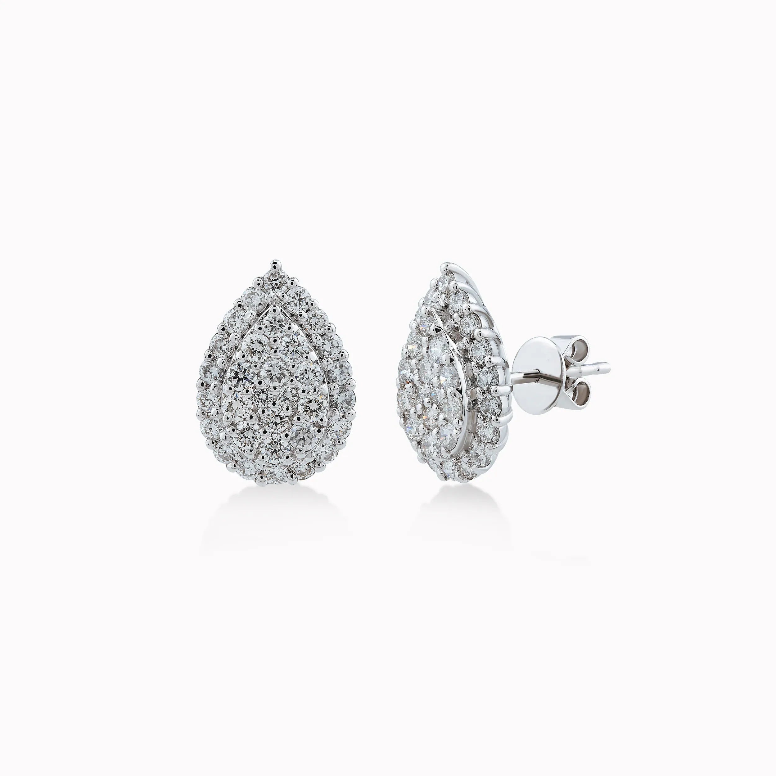 Cercei aur alb 14k cu diamante 1.18ct