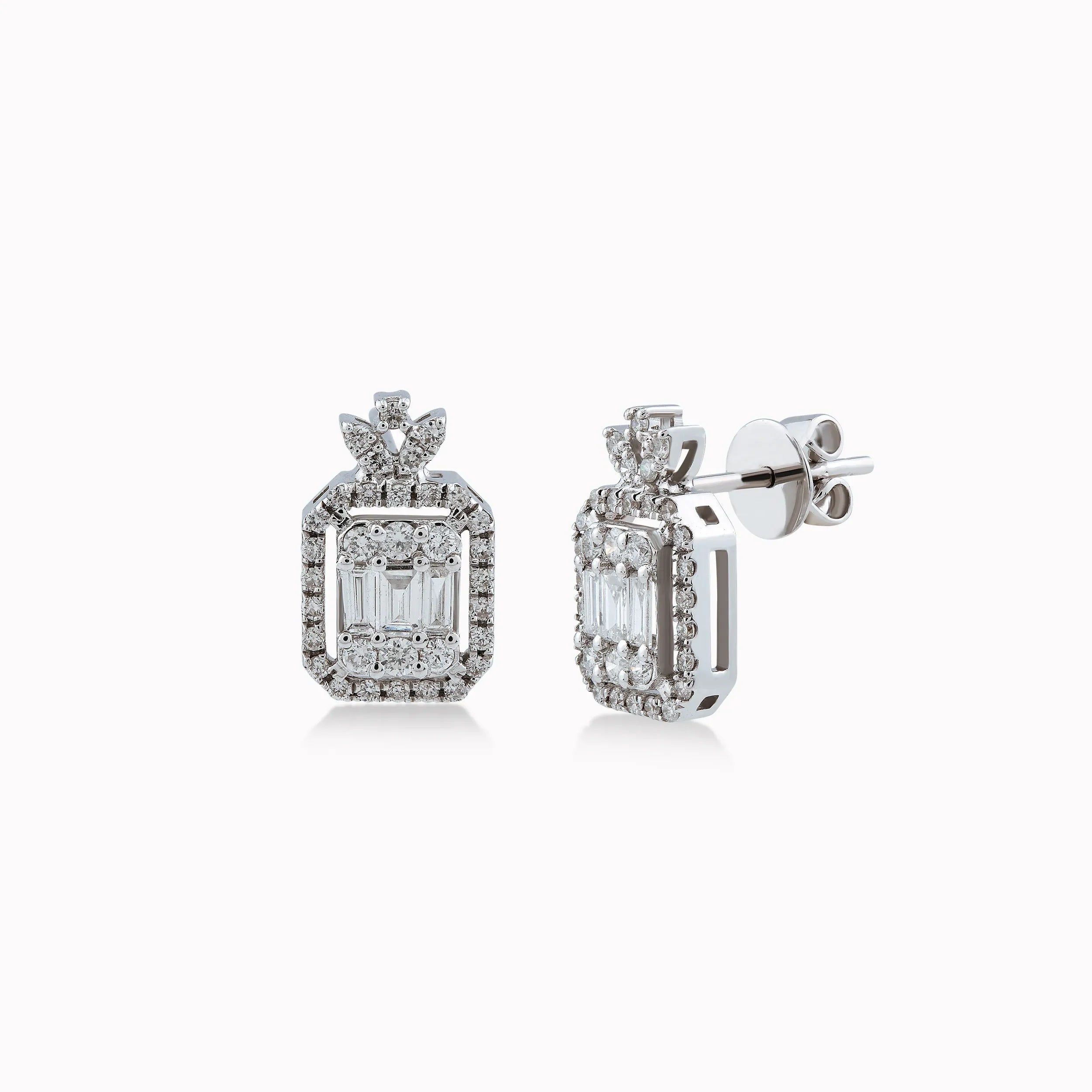 Cercei Aur Alb 14K cu Diamante 0.63ct