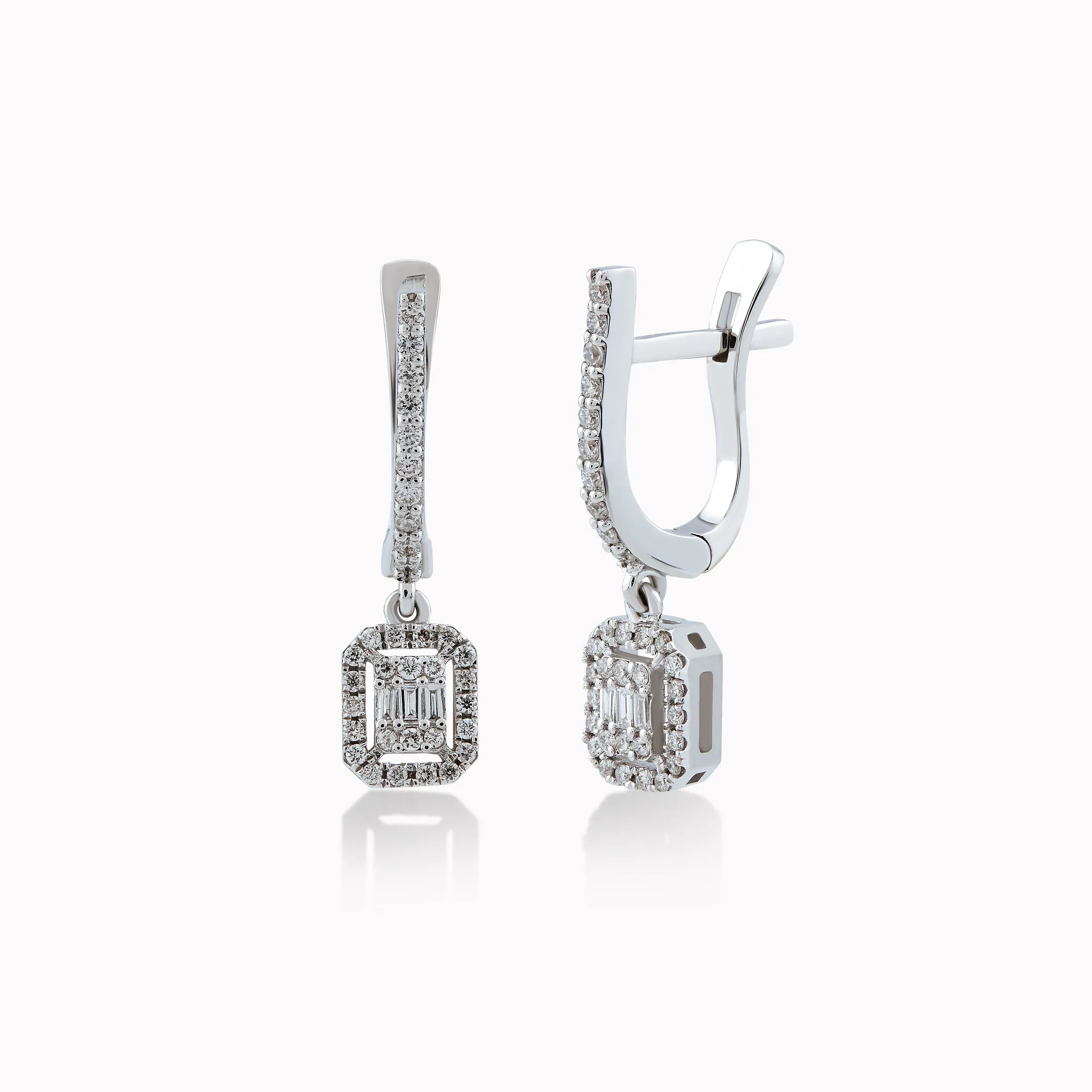 Cercei aur alb 14k cu diamante 0.41ct