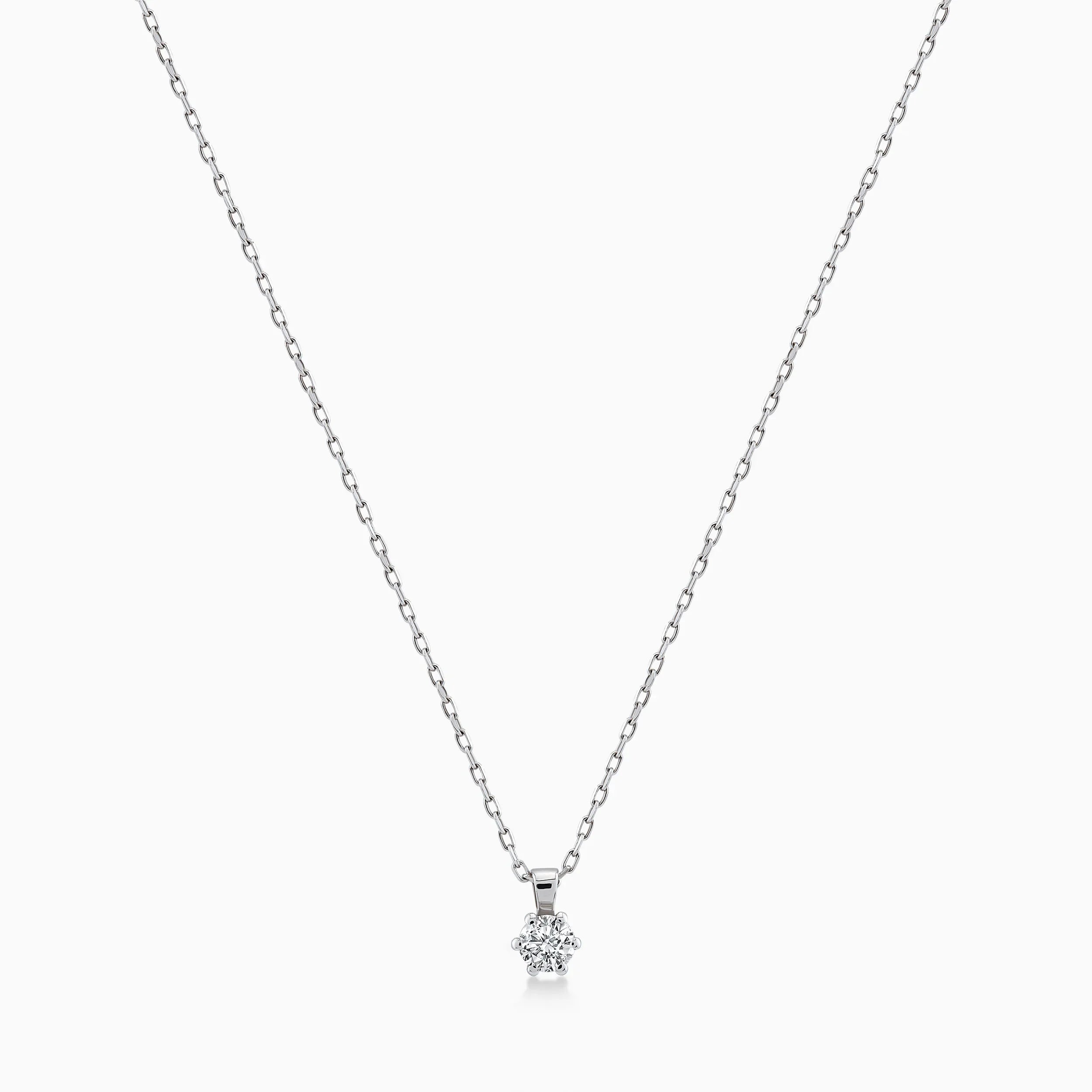 Lant cu Pandantiv Aur Alb 14K cu Diamante 0.23ct