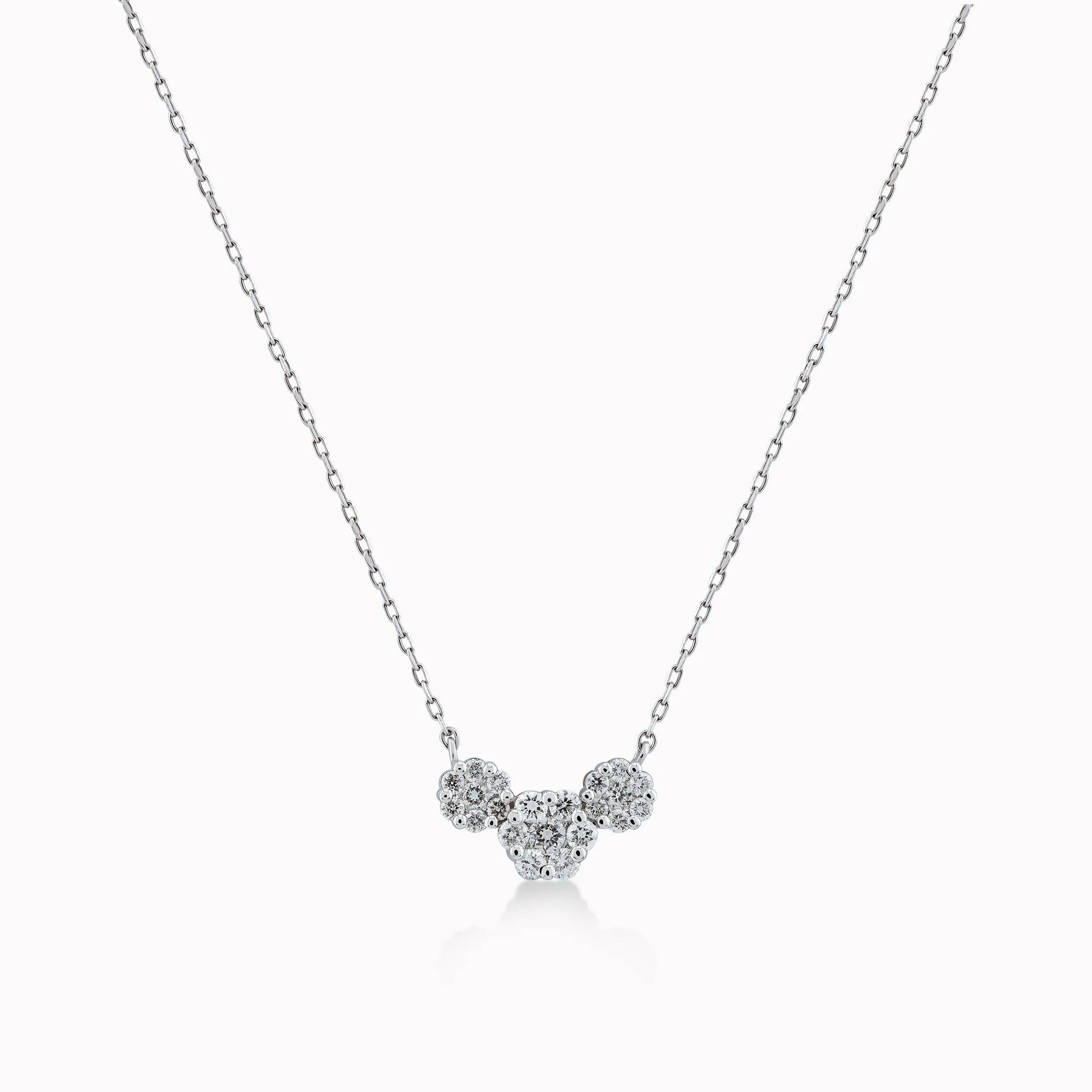Lant cu Pandantiv Aur Alb 14K cu Diamante 0.36ct
