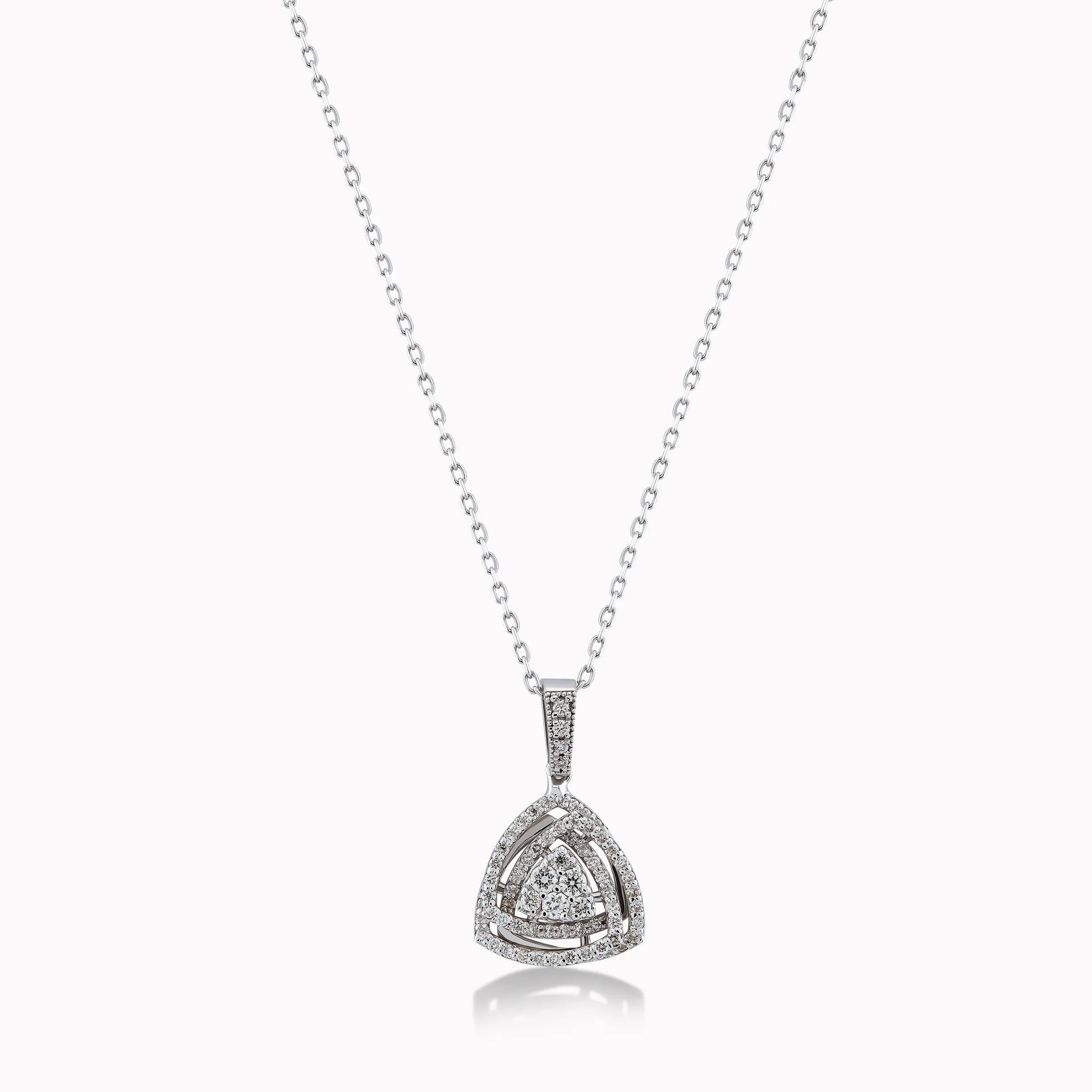 Lant cu Pandantiv Aur Alb 18K cu Diamante 0.34ct