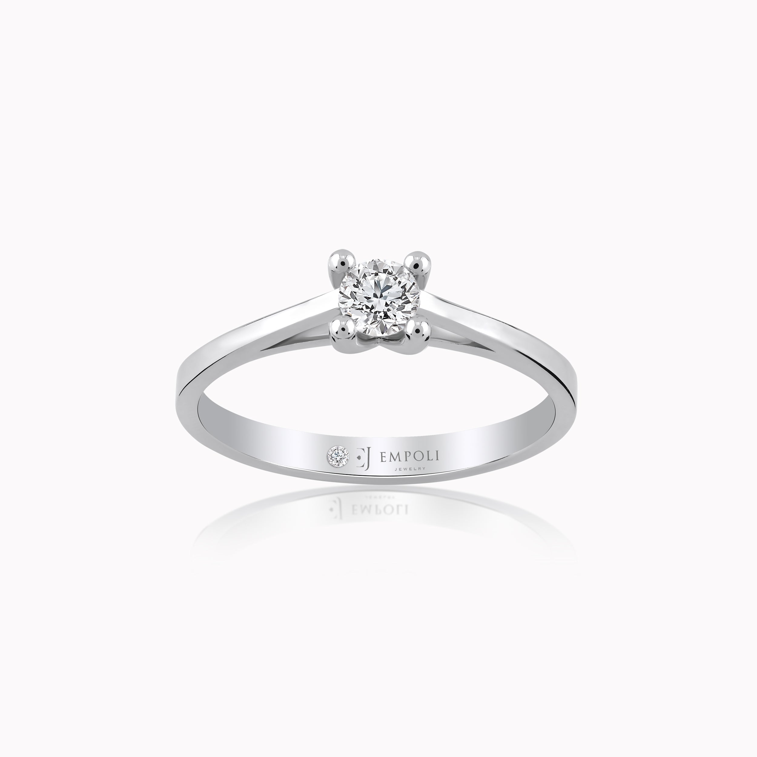 Inel Aur Alb 14K cu Diamante 0.24ct
