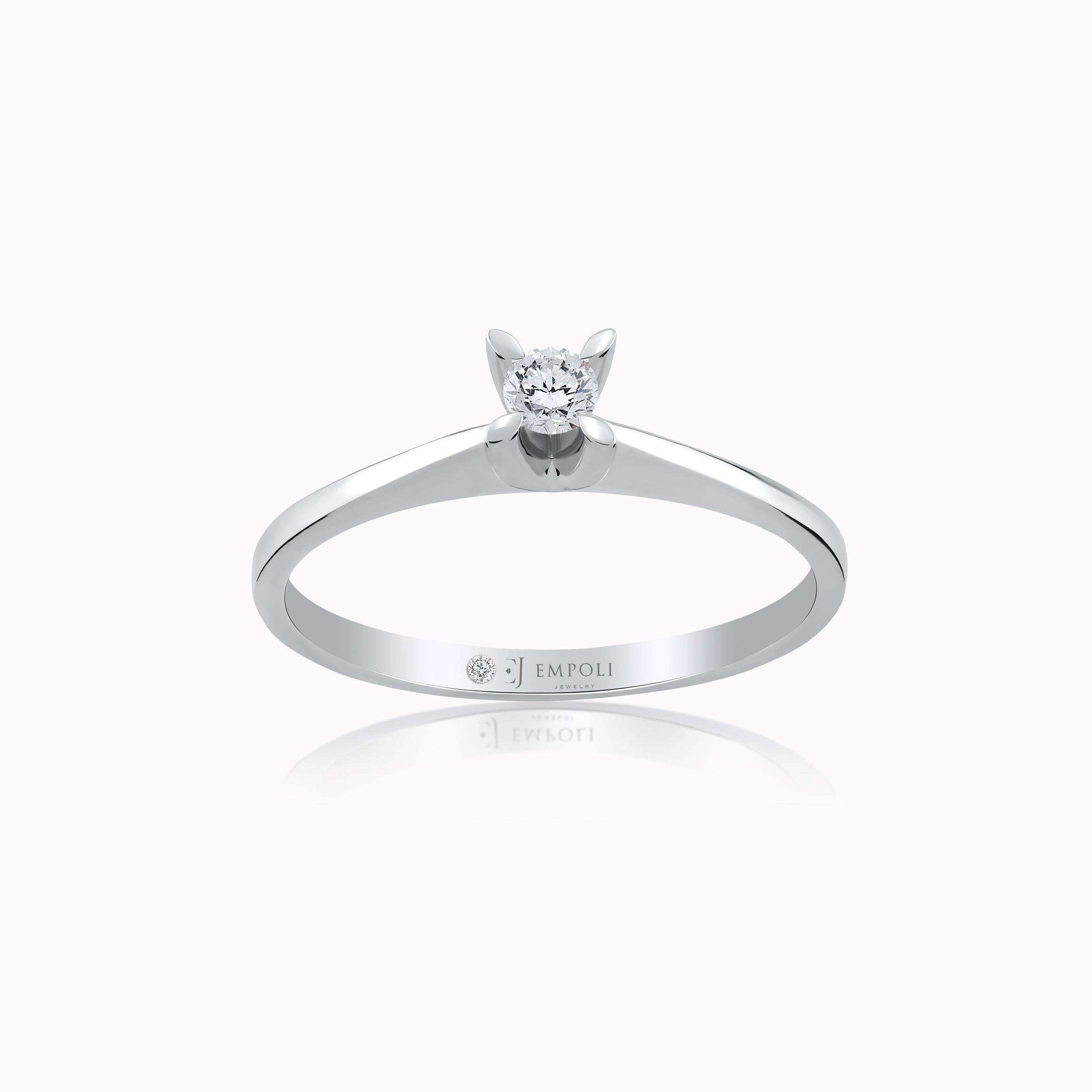 Inel Aur Alb 14K cu Diamante 0.10ct