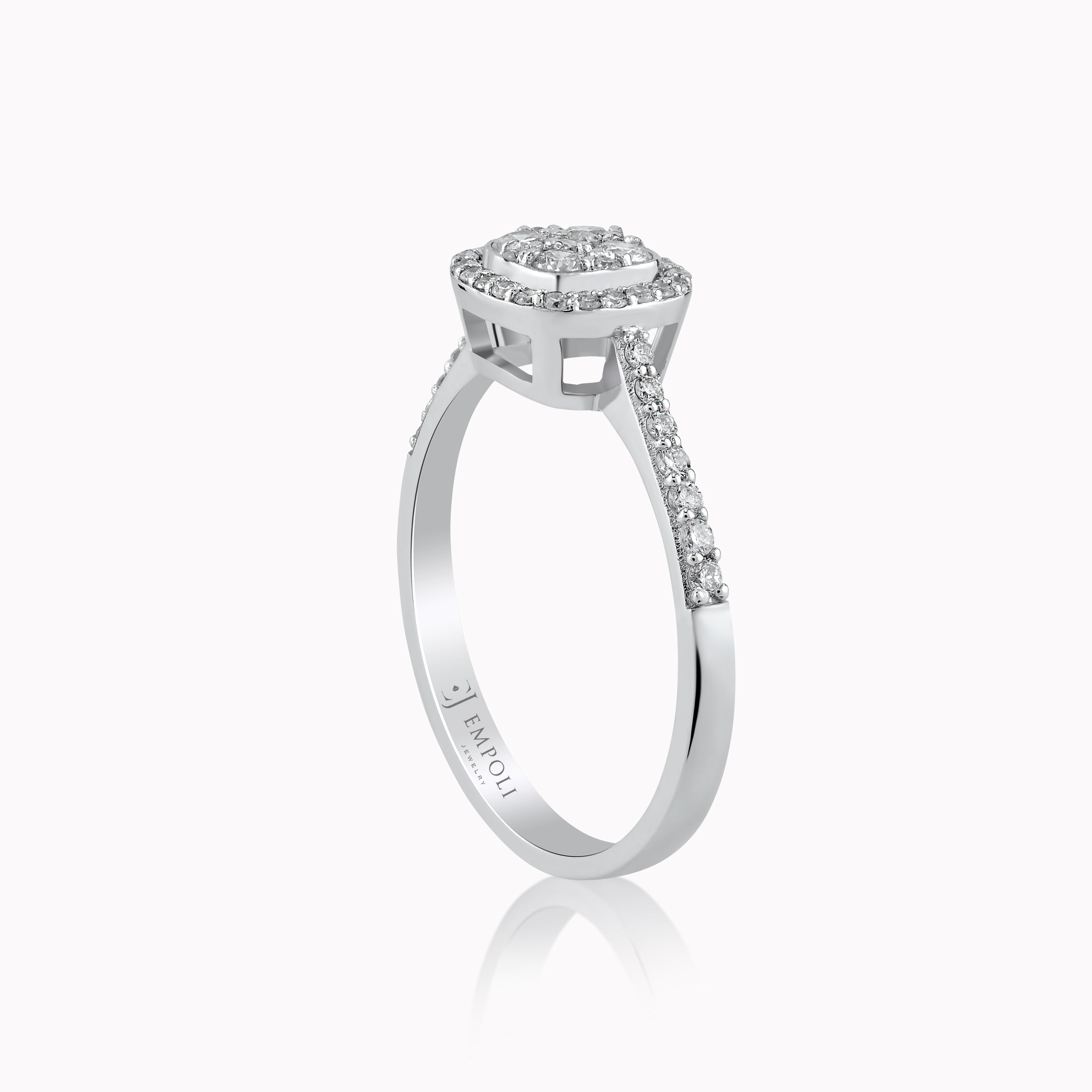Inel Aur Alb 14K cu Diamante 0.47ct