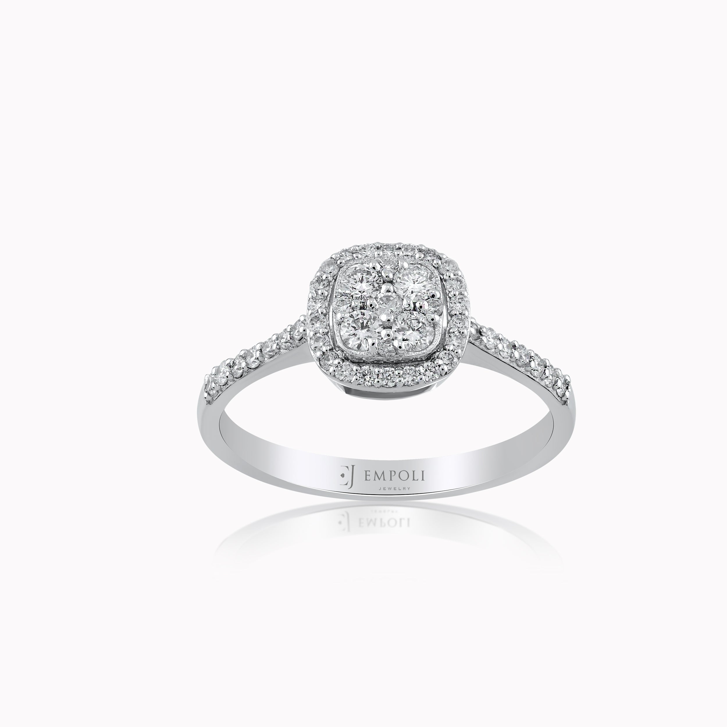 Inel Aur Alb 14K cu Diamante 0.47ct