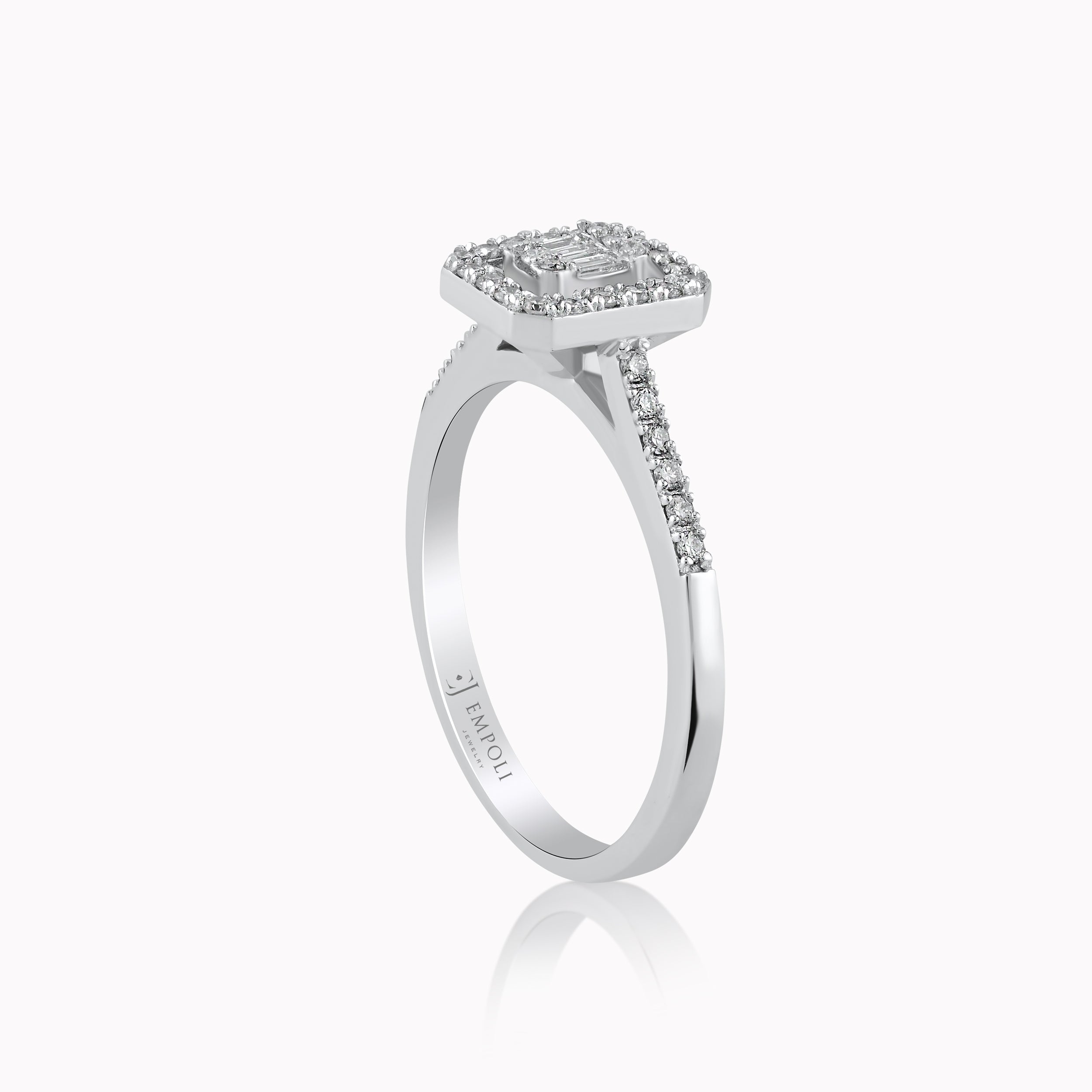 Inel Aur Alb 14K cu Diamante 0.24ct