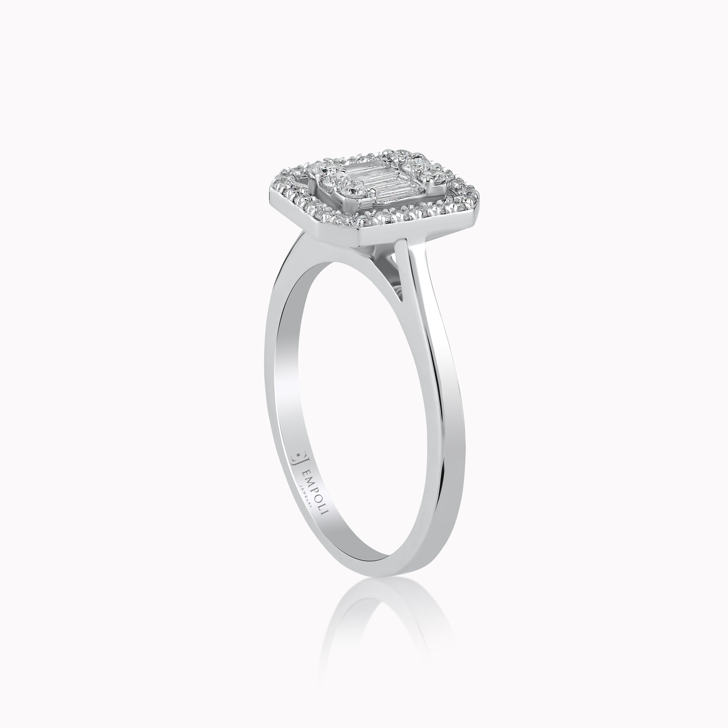 Inel Aur Alb 14K cu Diamante 0.36ct