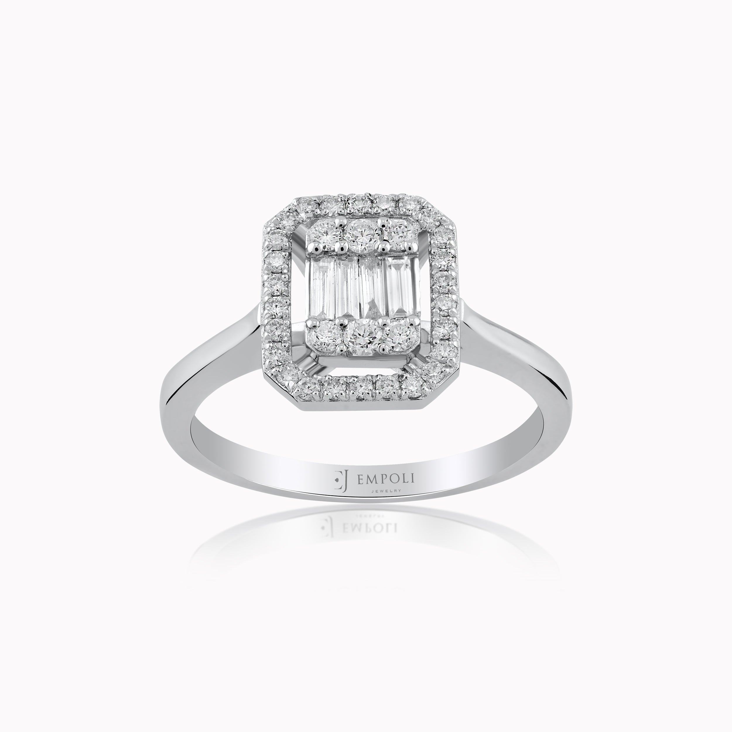Inel Aur Alb 14K cu Diamante 0.36ct