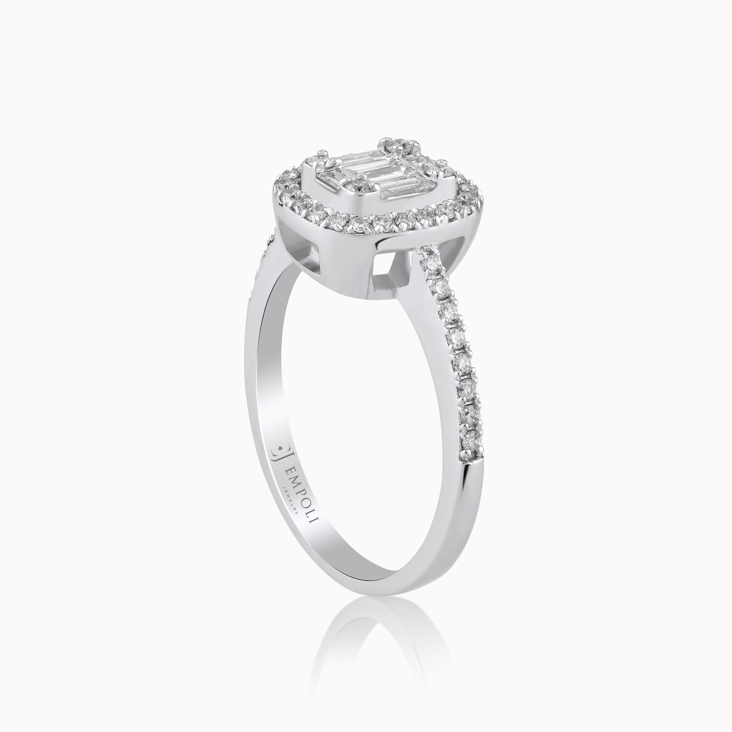 Inel Aur Alb 14K cu Diamante 0.47ct