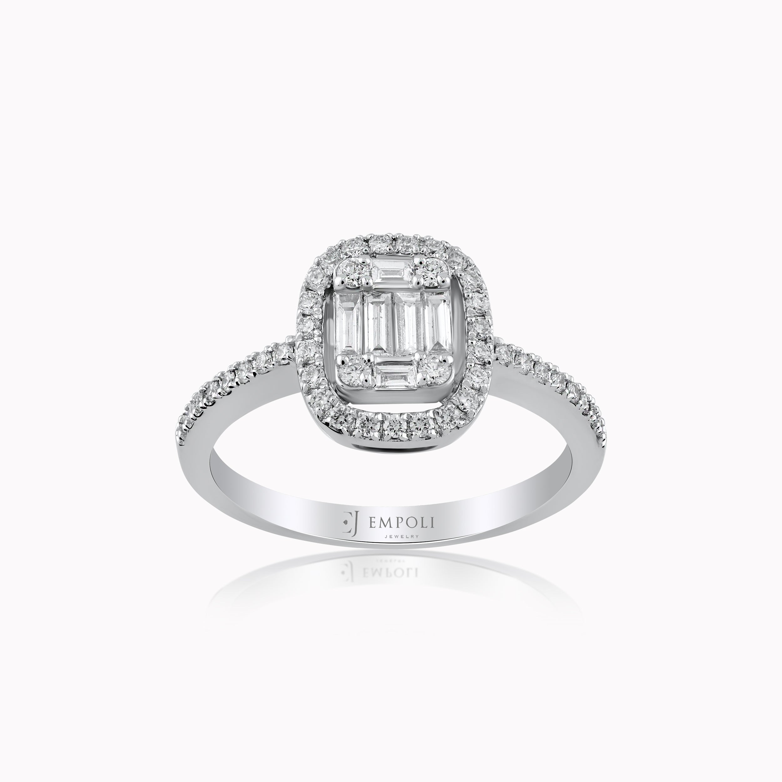 Inel Aur Alb 14K cu Diamante 0.47ct