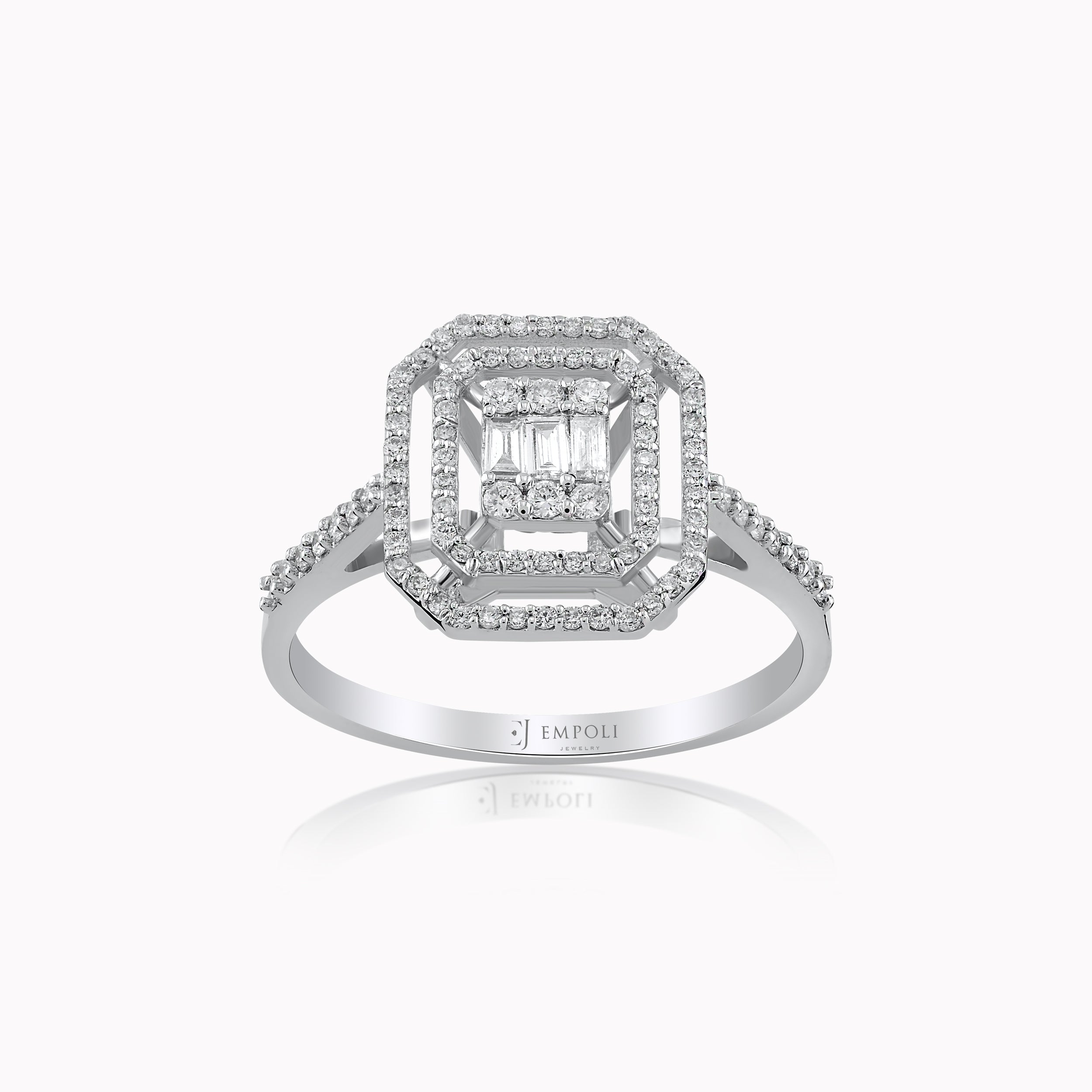 Inel Aur Alb 14K cu Diamante 0.29ct