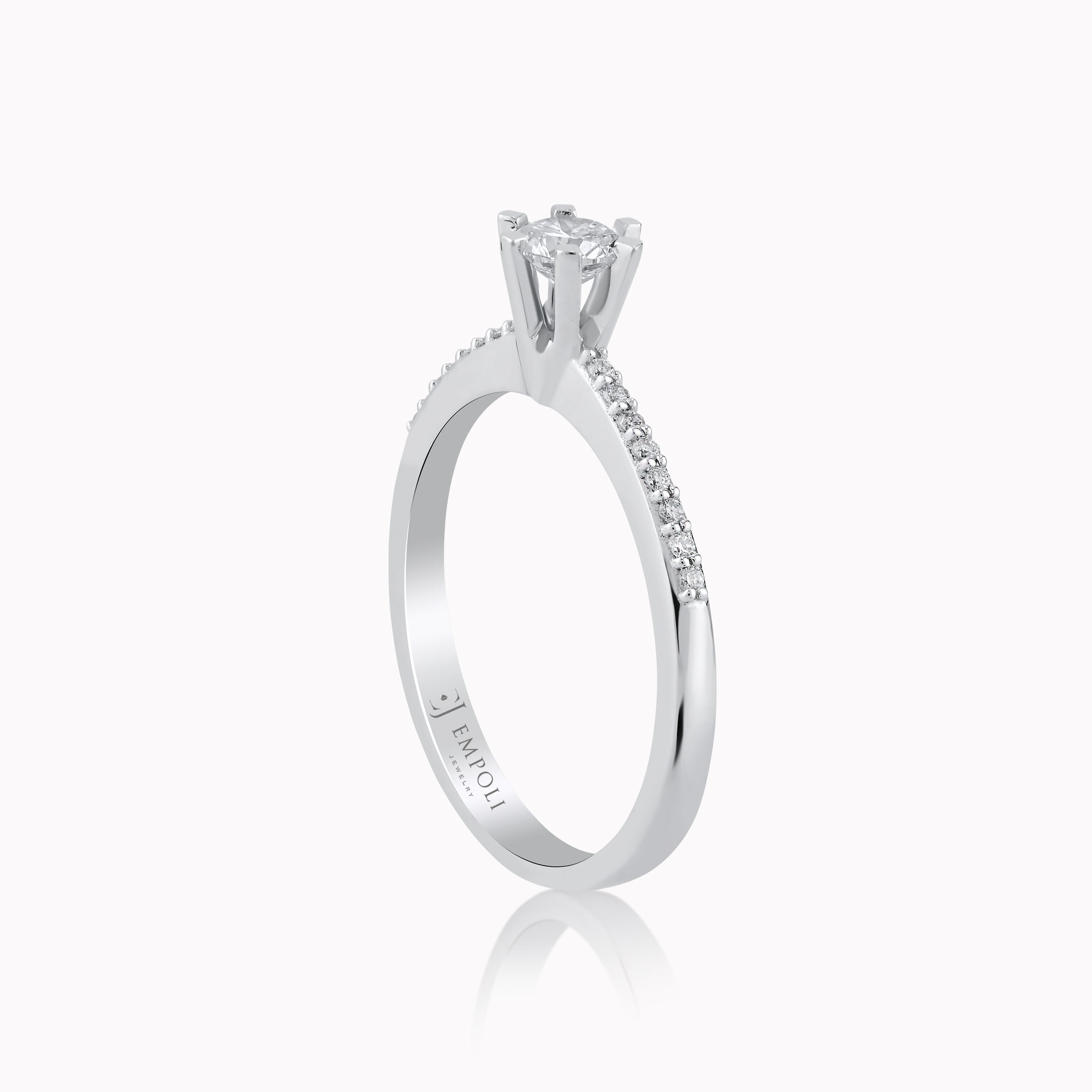 Inel Aur Alb 14K cu Diamante 0.39ct
