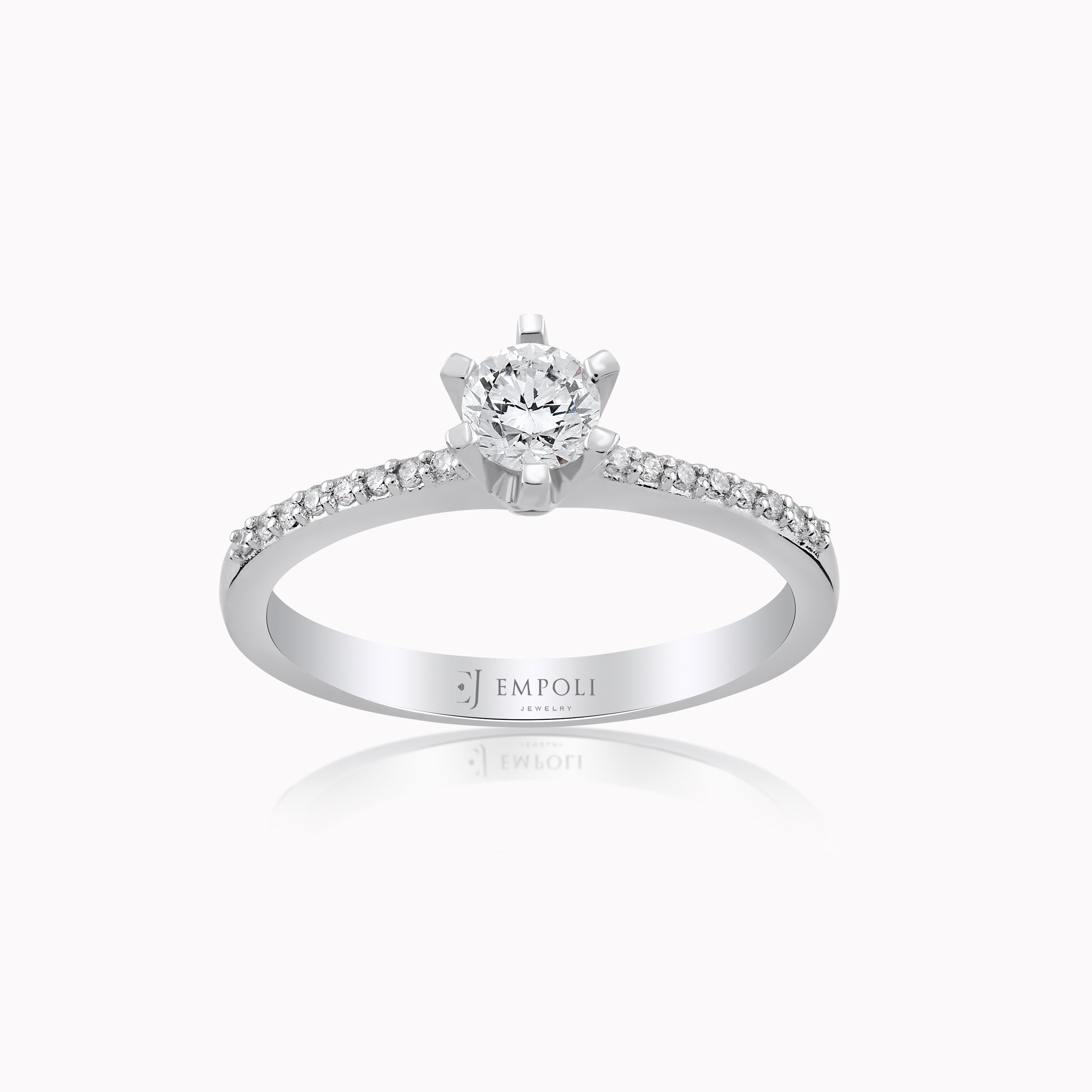 Inel Aur Alb 14K cu Diamante 0.39ct