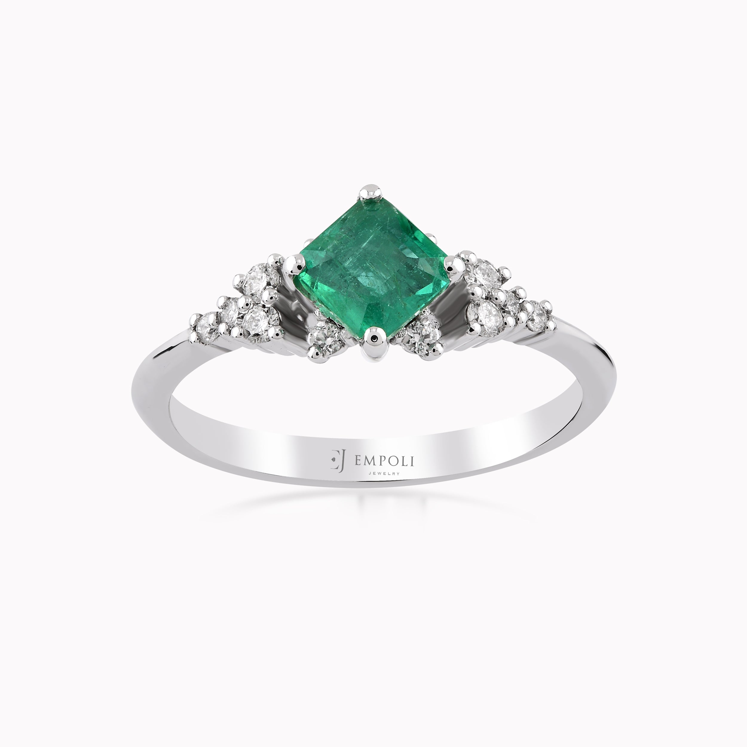 Inel Aur Alb 14K Cu Diamante 0.12ct