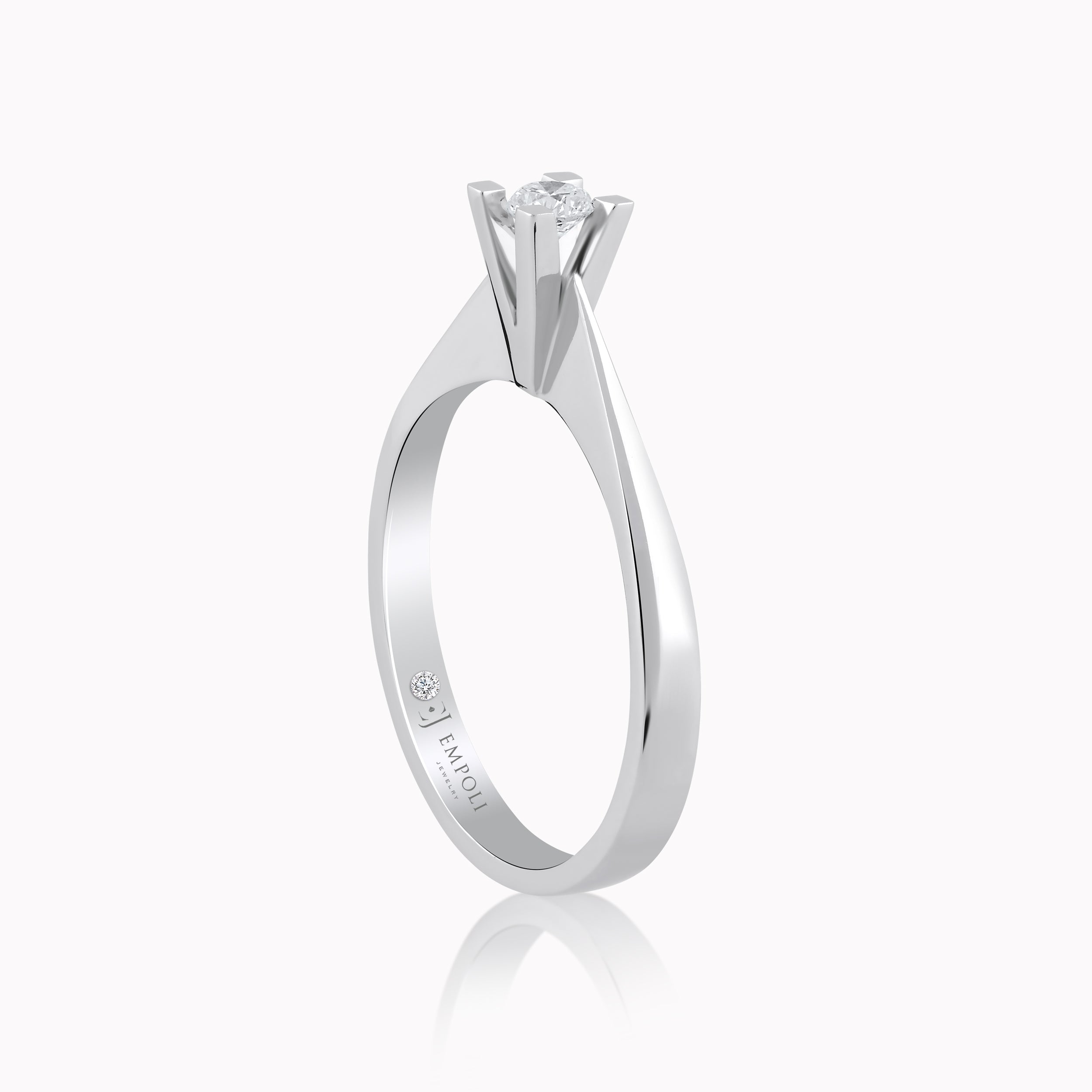 Inel Aur Alb 14K cu Diamante 0.15ct