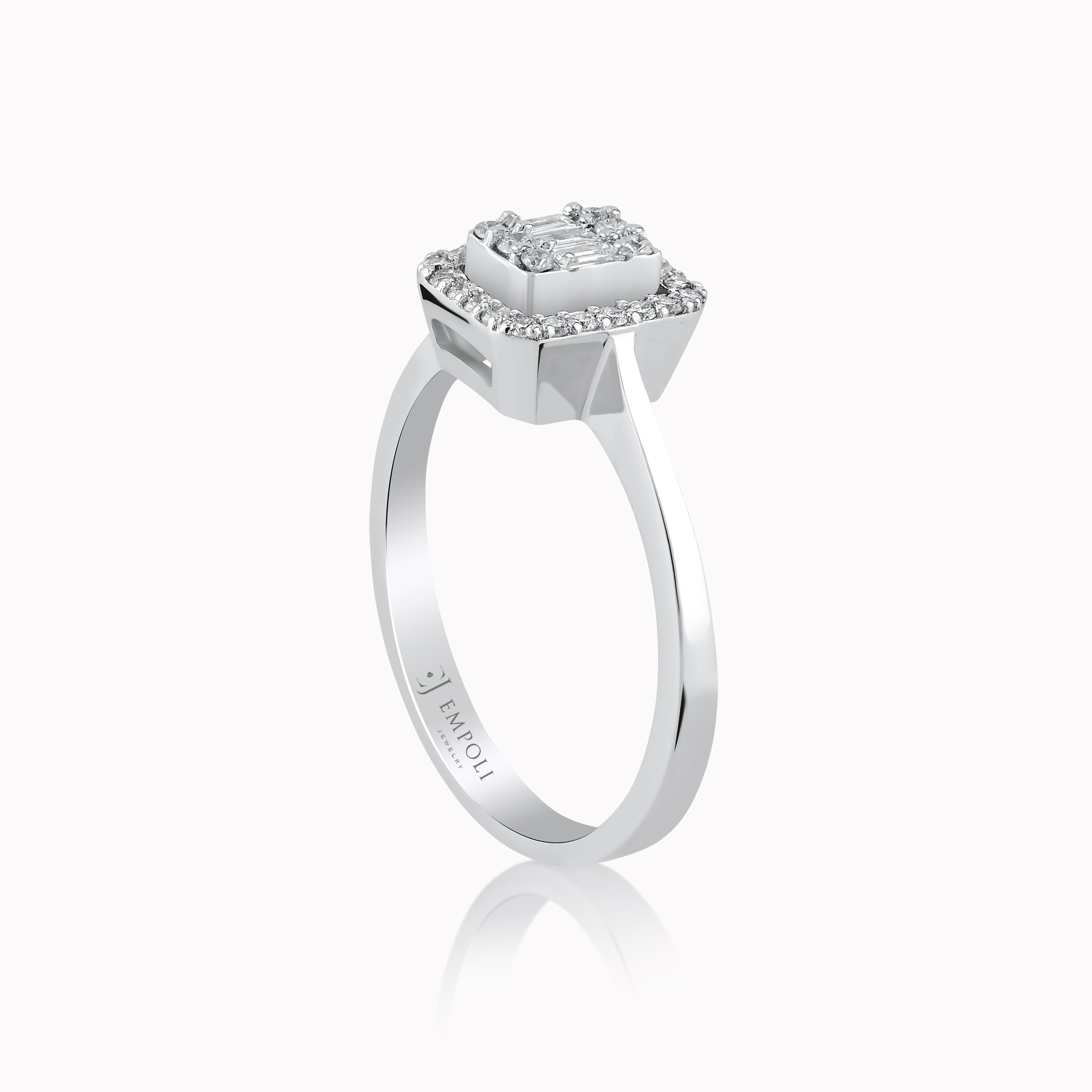 Inel Aur Alb 14K cu Diamante 0.24ct