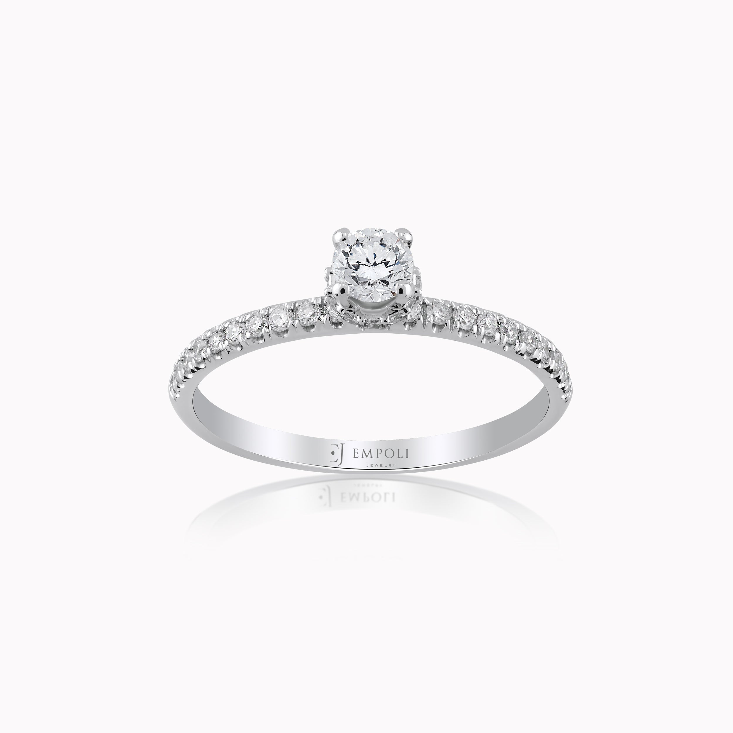 Inel Aur Alb 14K cu Diamante 0.28ct