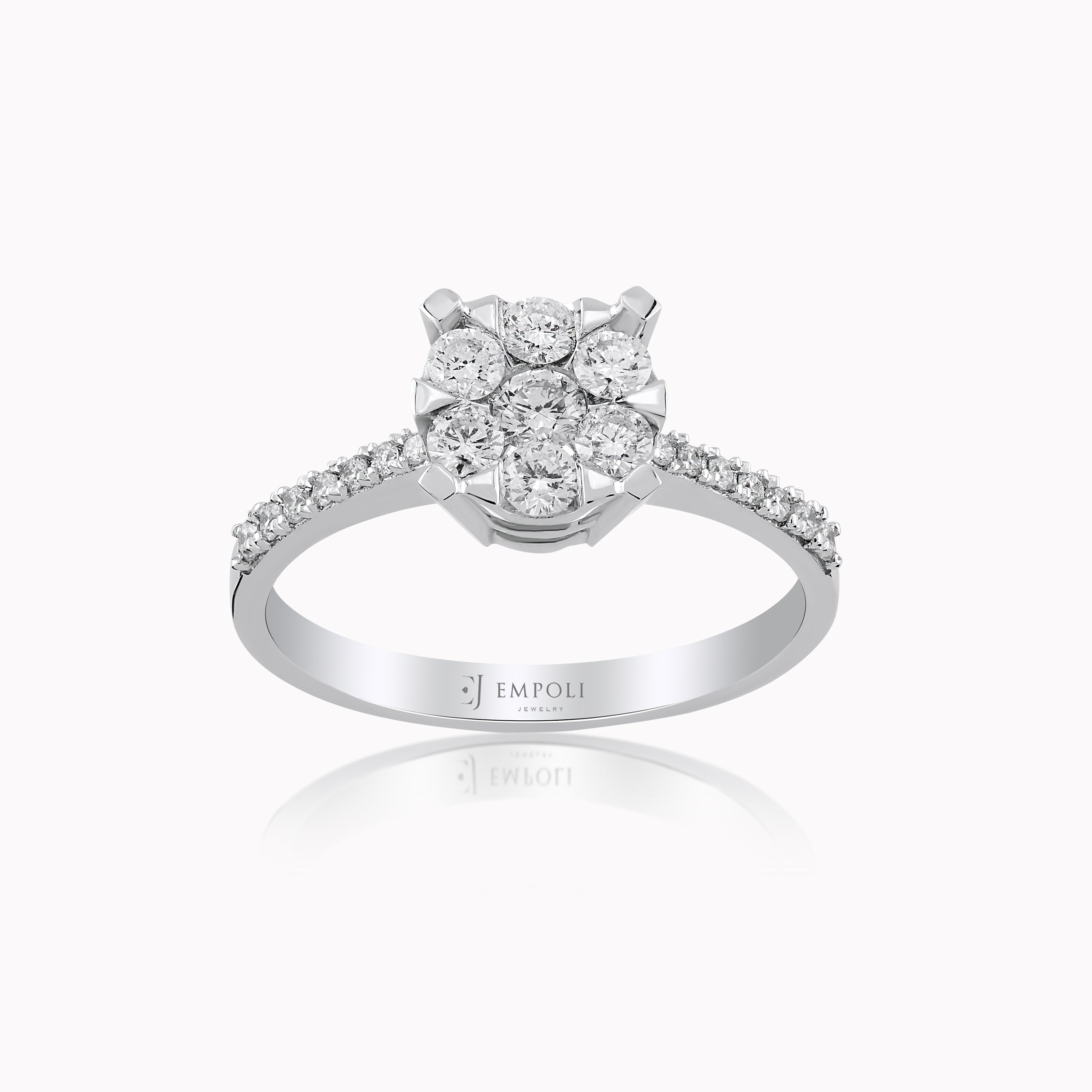 Inel Aur Alb 14K cu Diamante 0.55ct