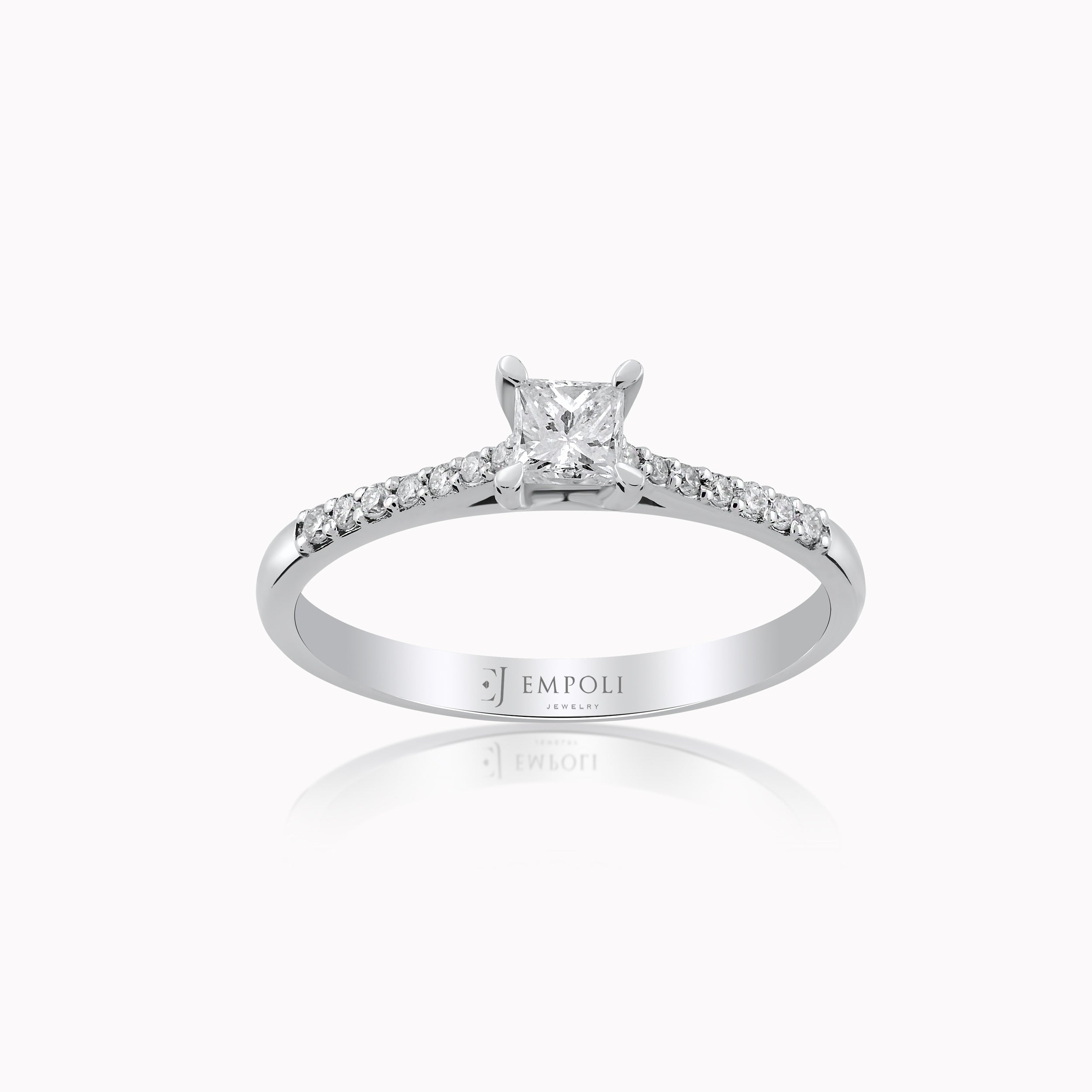 Inel Aur Alb 14K cu Diamante 0.33ct