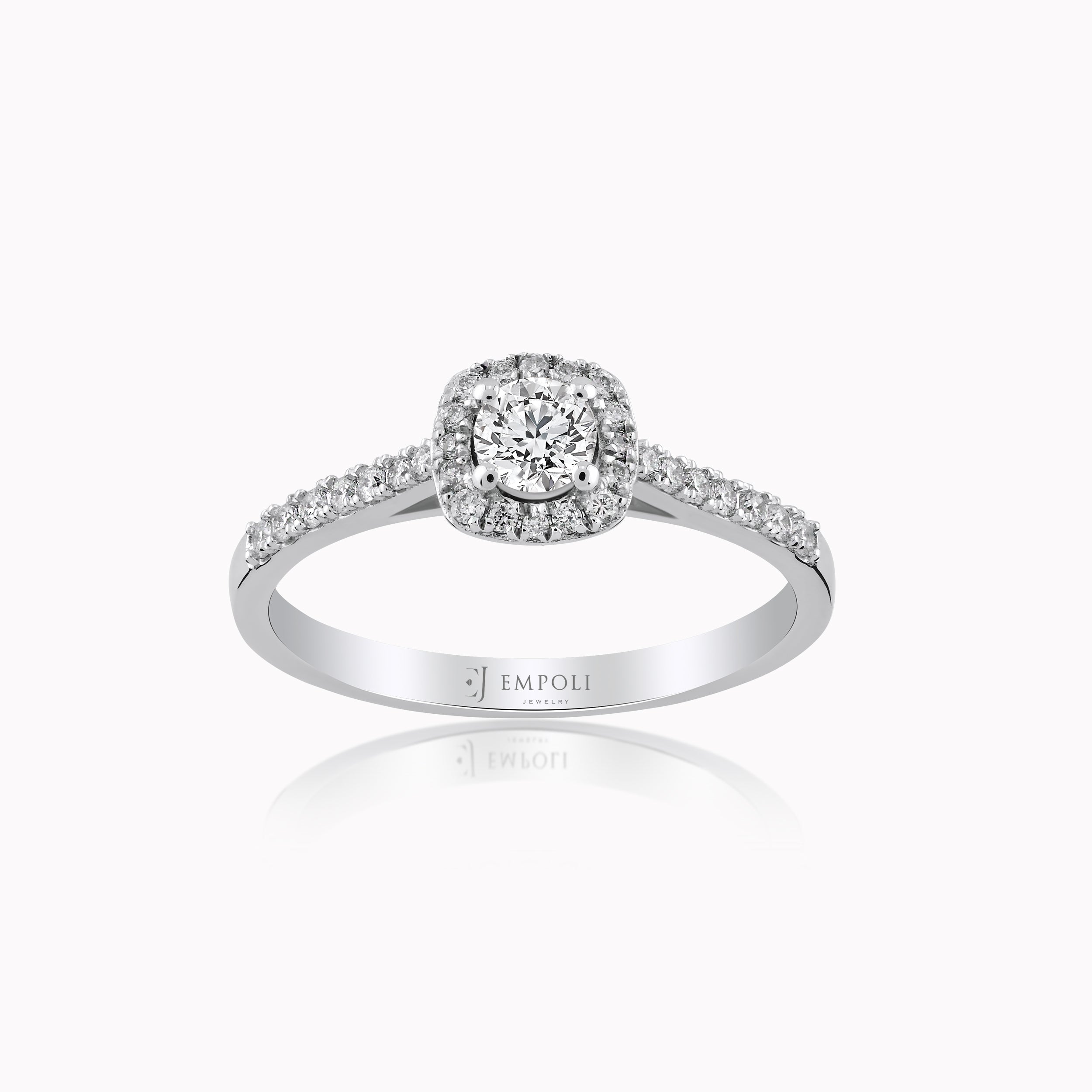Inel Aur Alb 14K cu Diamante 0.41ct
