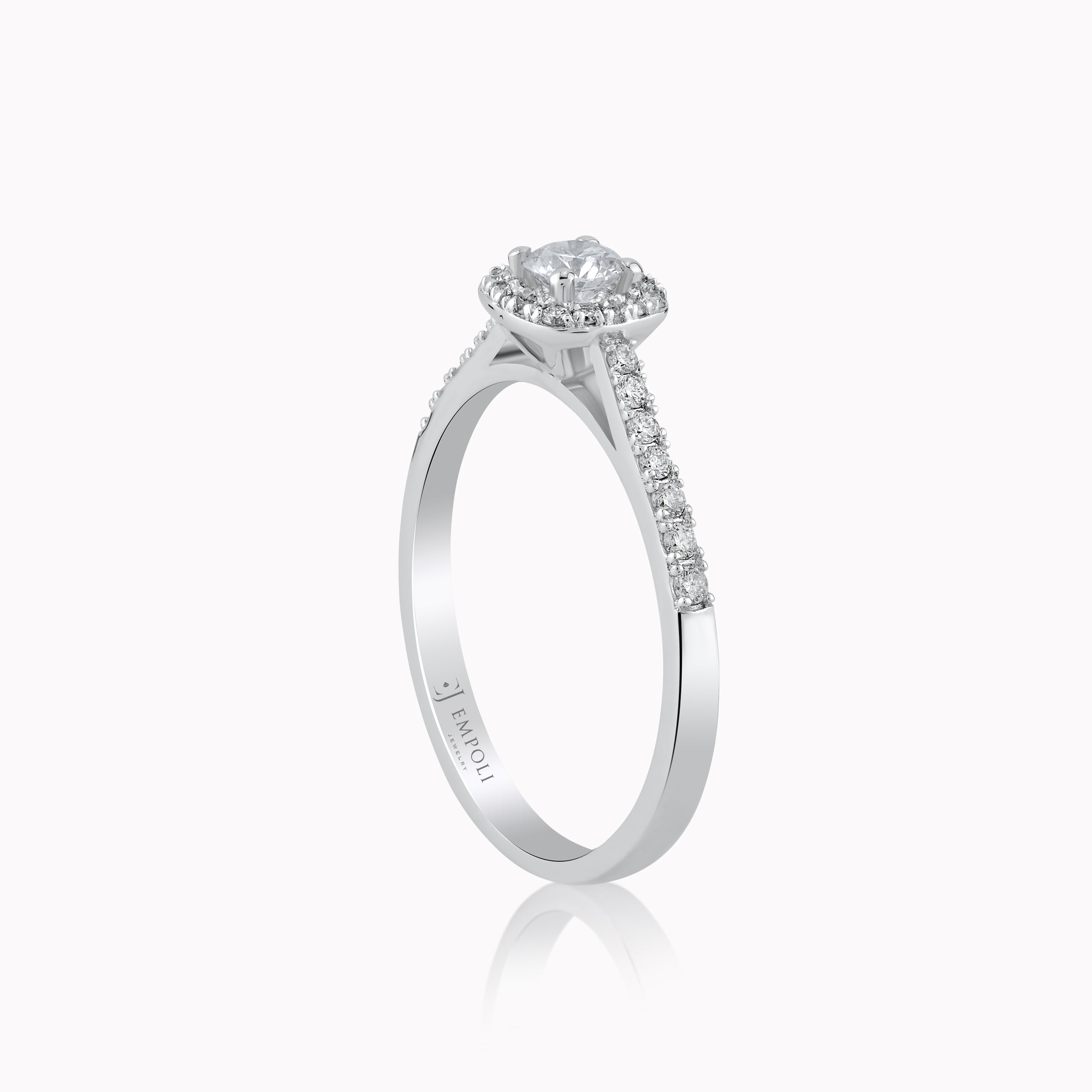 Inel Aur Alb 14K cu Diamante 0.41ct