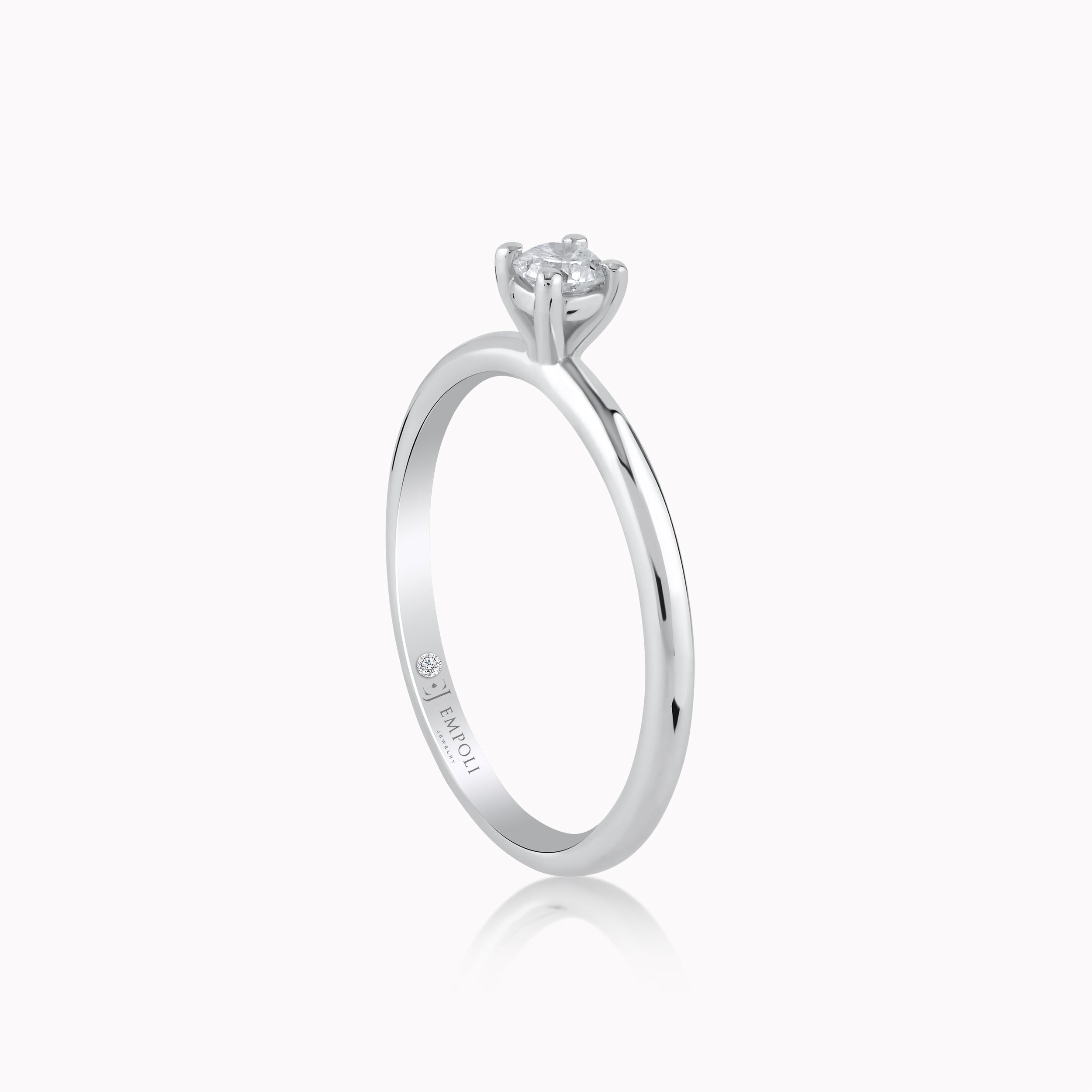 Inel Aur Alb 14K cu Diamante 0.11ct
