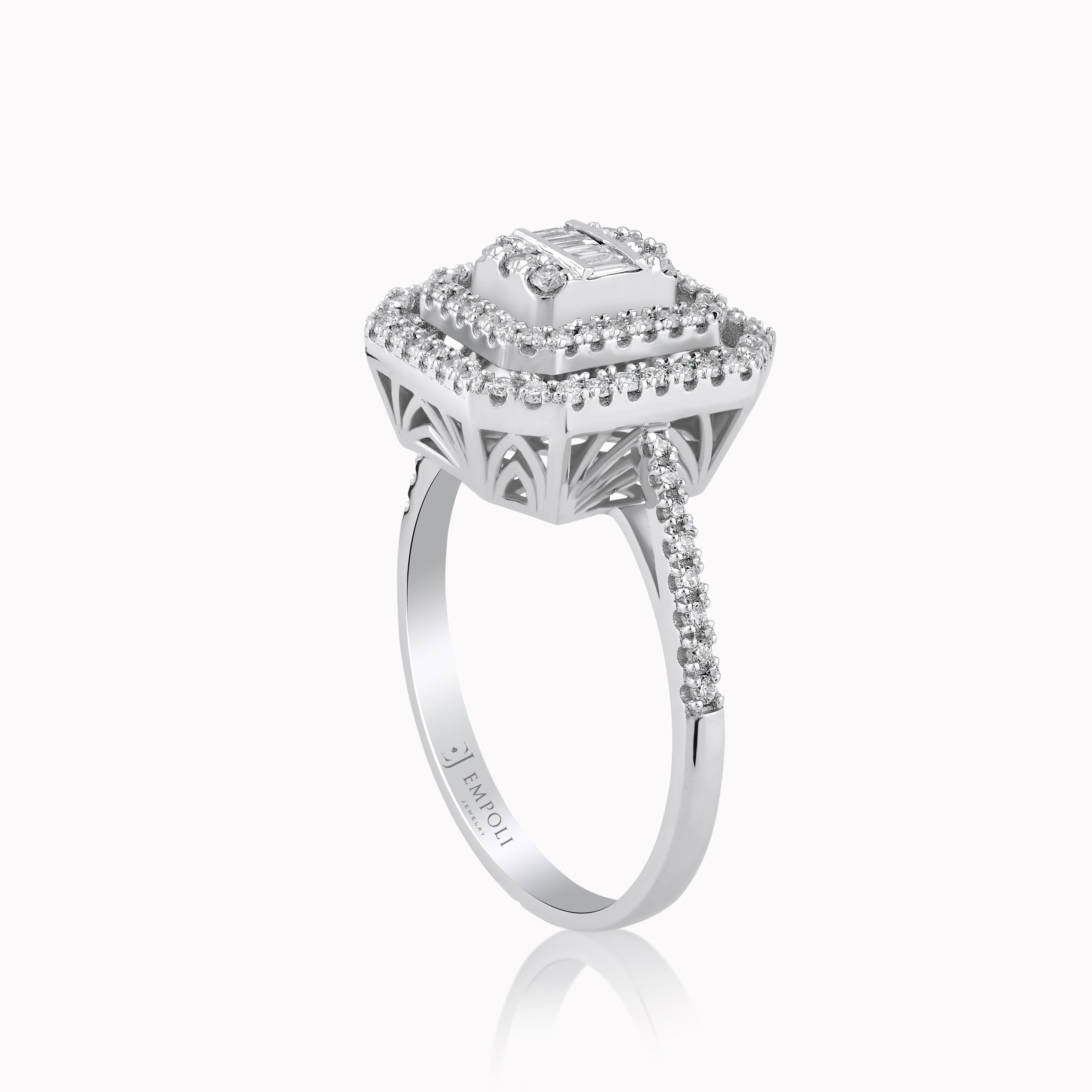 Inel Aur Alb 14K cu Diamante 0.37ct