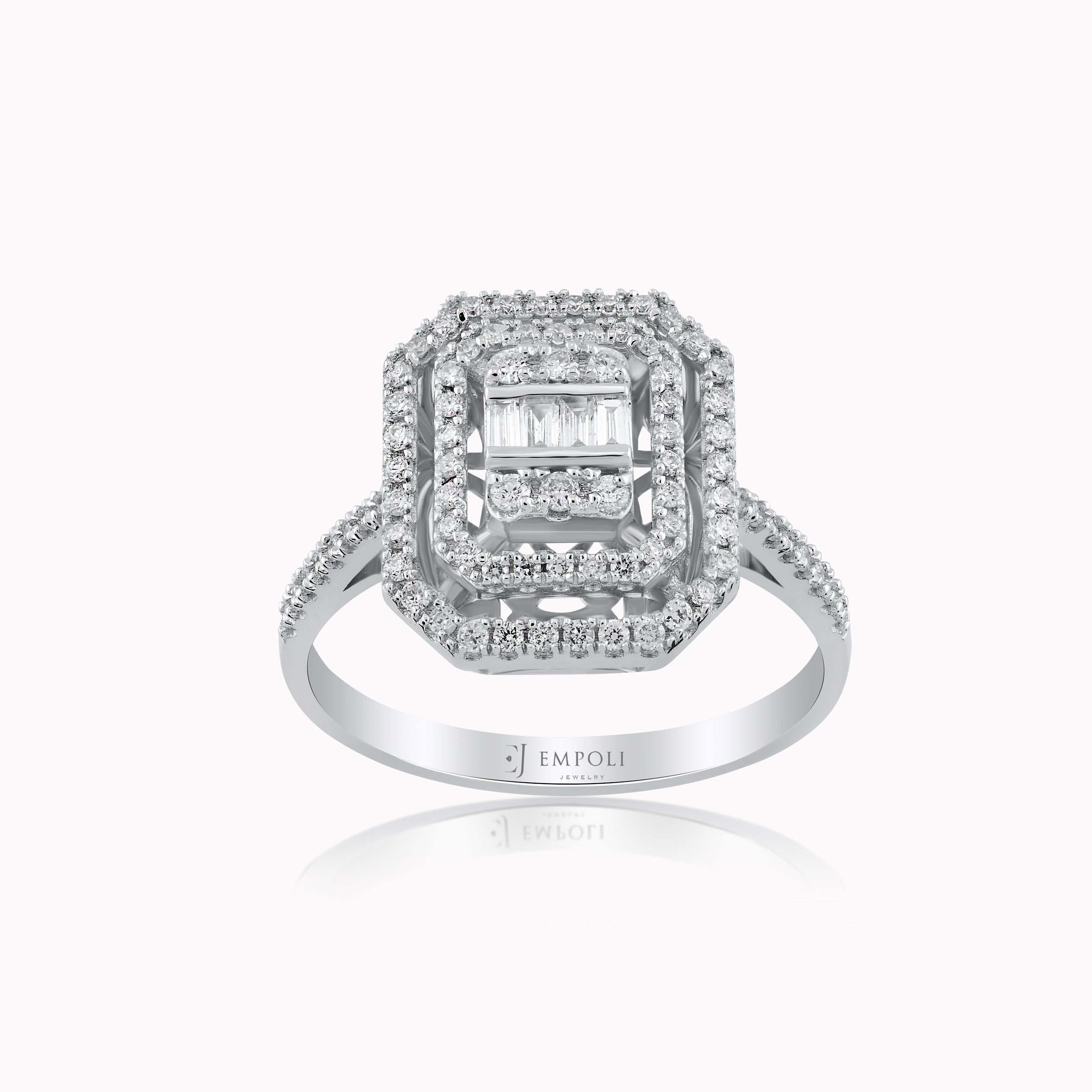 Inel Aur Alb 14K cu Diamante 0.37ct