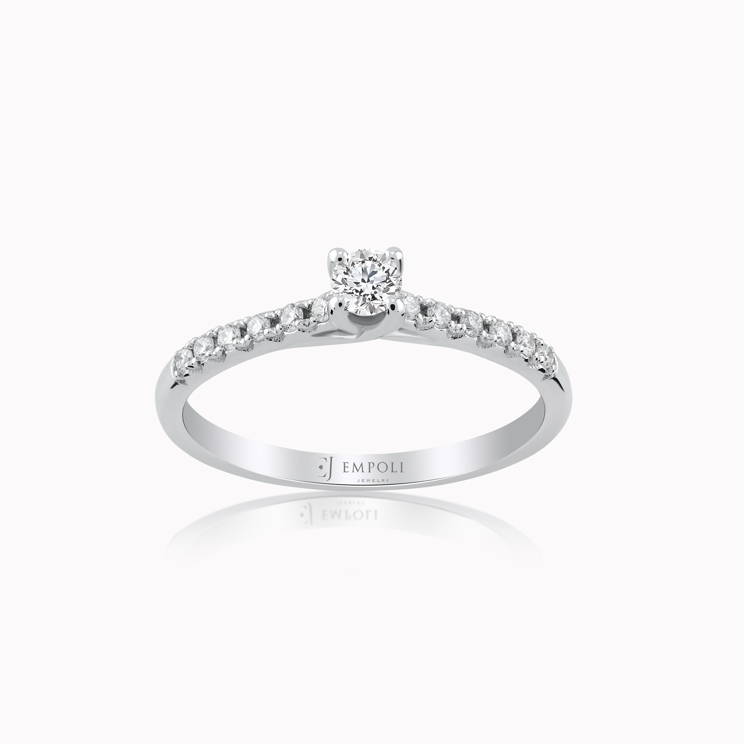 Inel Aur Alb 14K cu Diamante 0.26ct