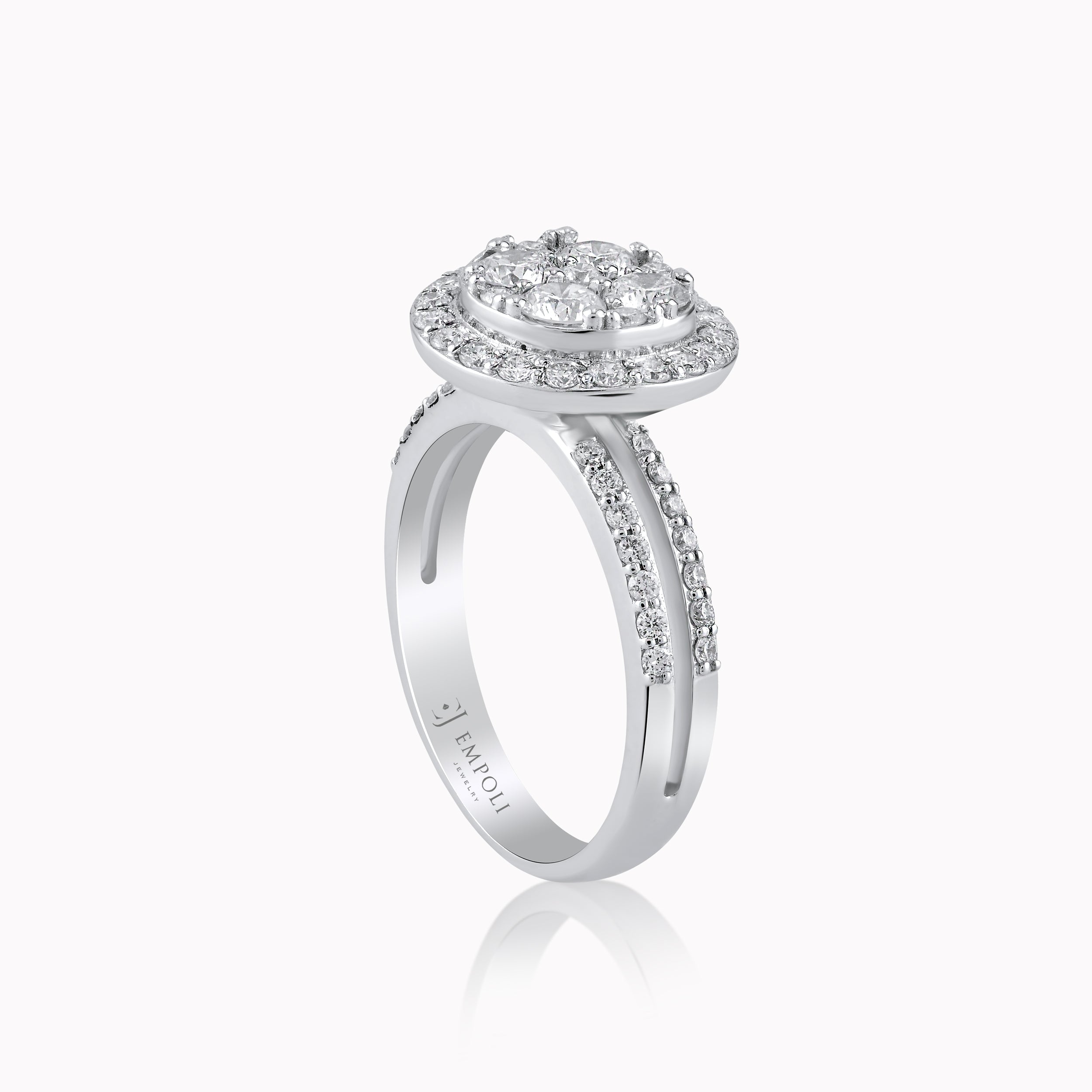 Inel Aur Alb 14K cu Diamante 1.06ct