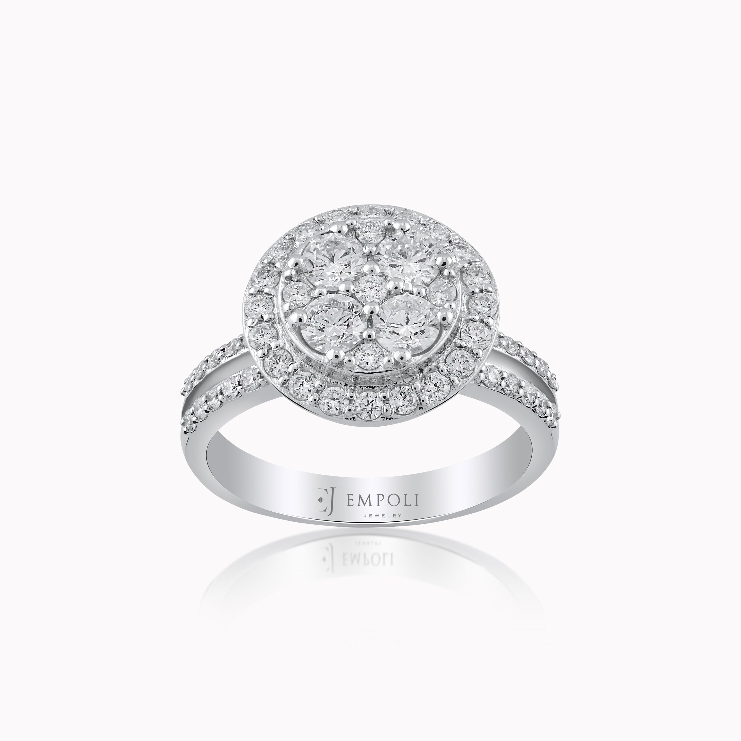 Inel Aur Alb 14K cu Diamante 1.06ct