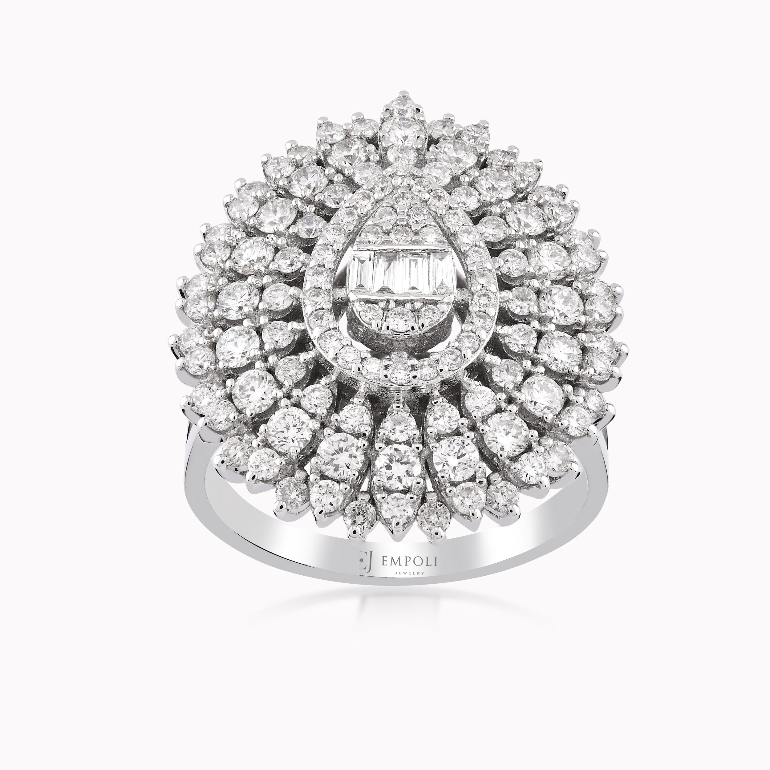 Inel Aur Alb 18K cu Diamante 1.47ct