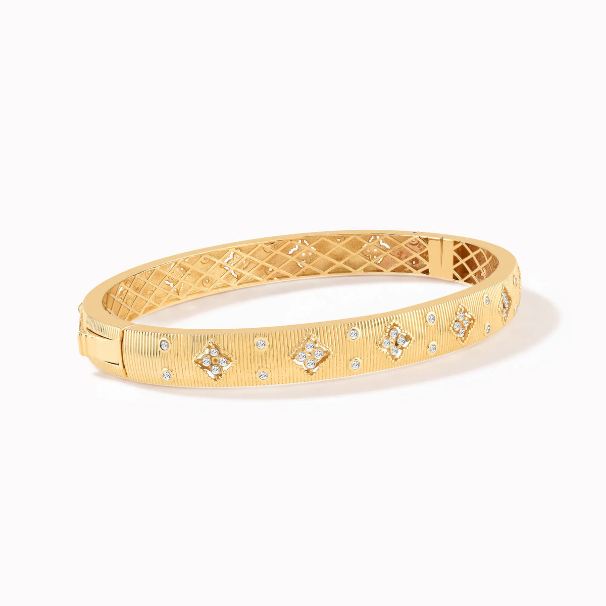 Brățară fixă din aur galben 14K cu zirconiu - detaliu