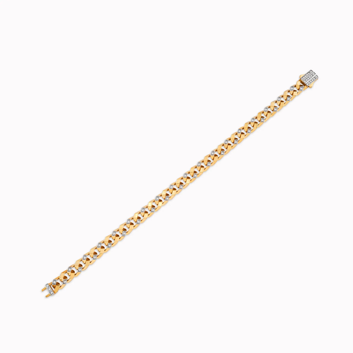 Brățară cu zale din aur galben 14K cu zirconiu - detaliu