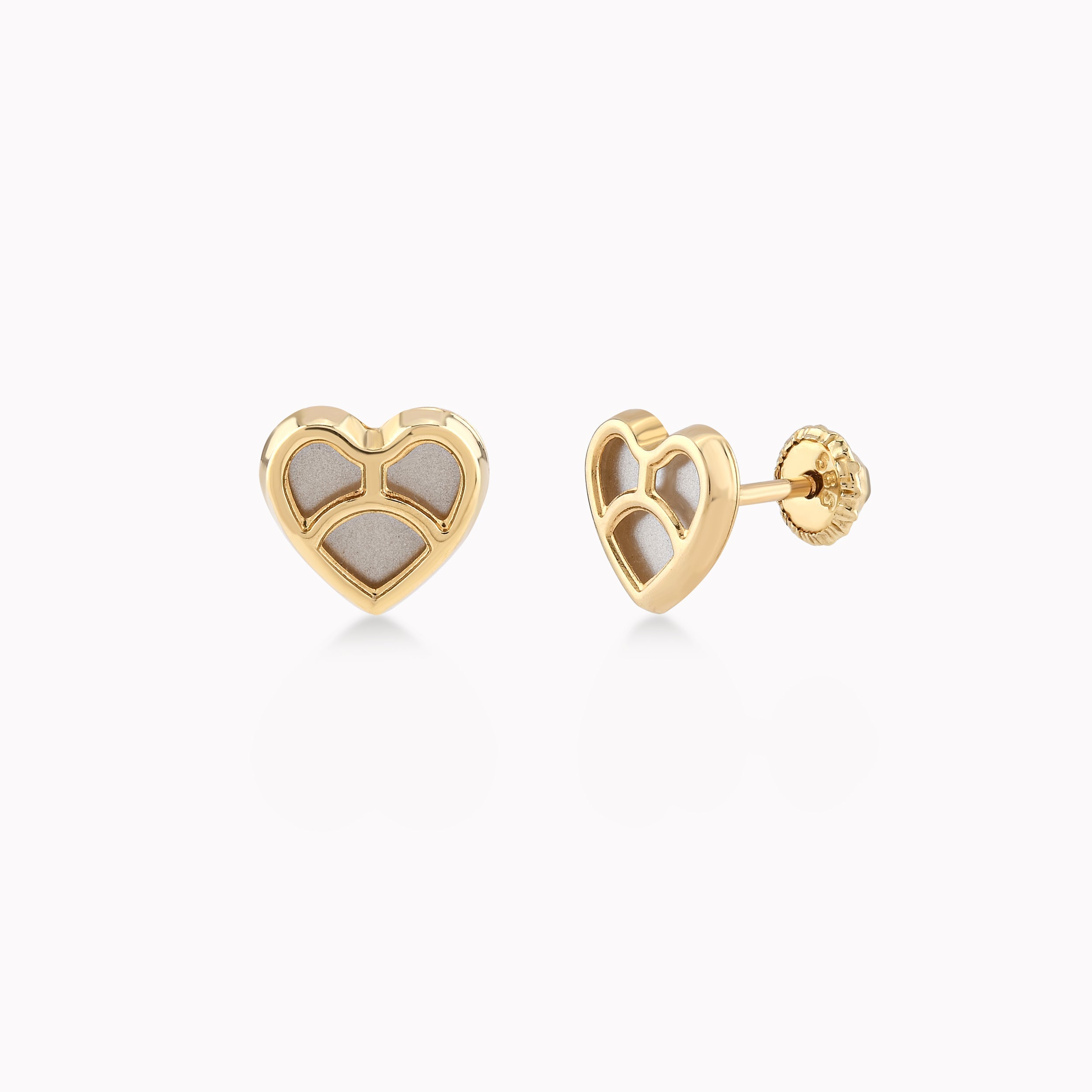 Cercei Aur Galben 14k Cu Sidef Cu Protectie 0.45gr