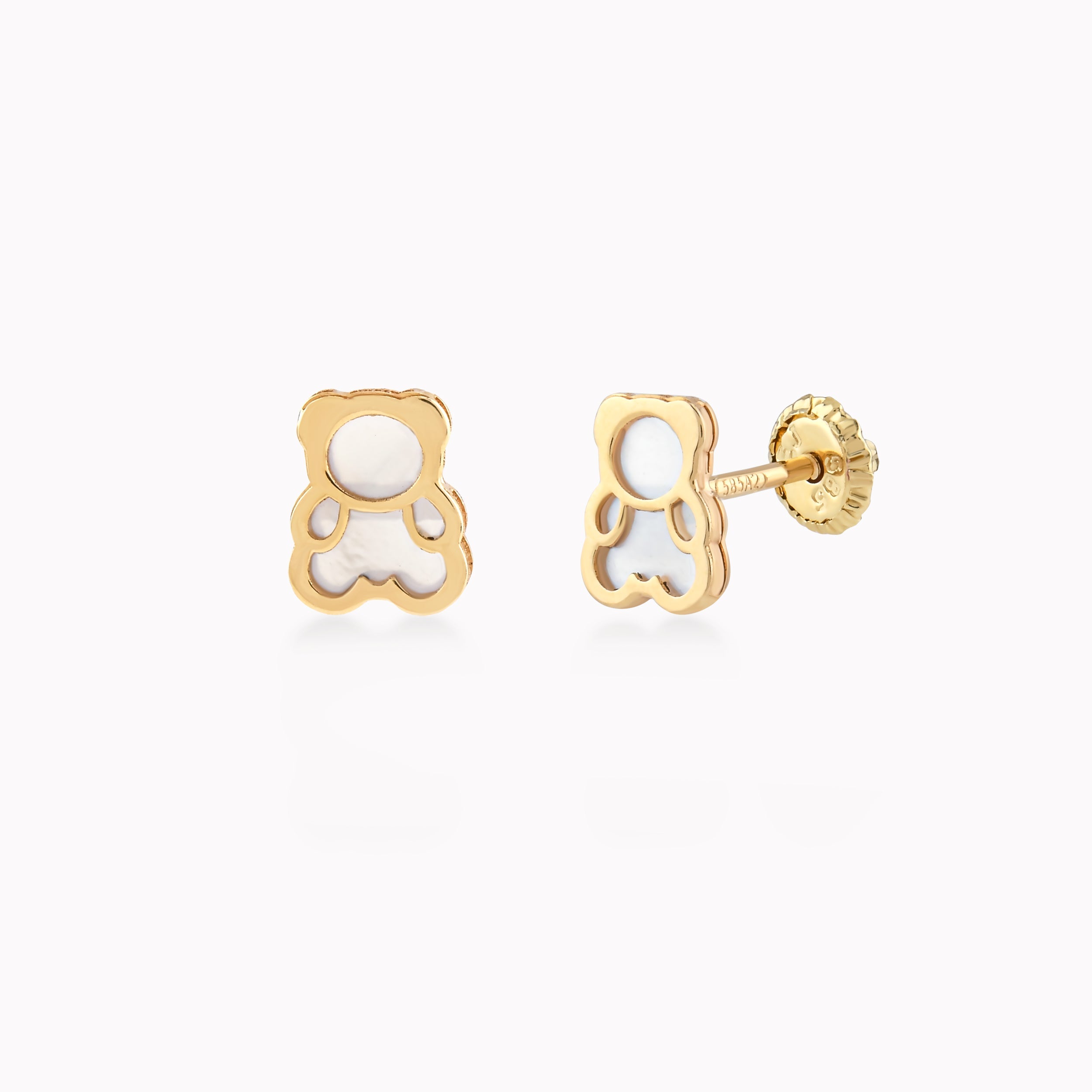 Cercei Aur Galben 14k Cu Sidef Cu Protectie 0.40gr