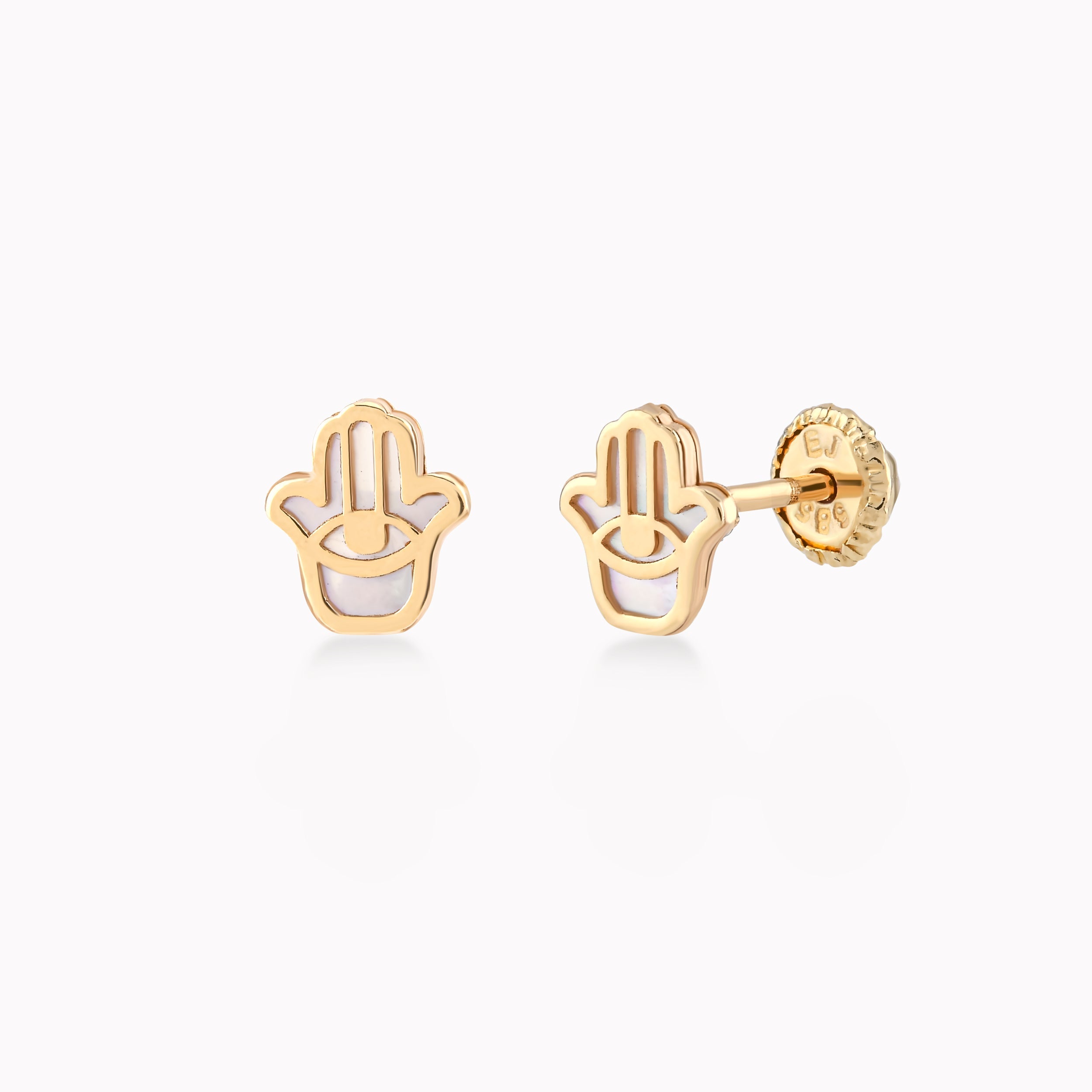 Cercei Aur Galben 14k Cu Sidef Cu Protectie 0.32gr