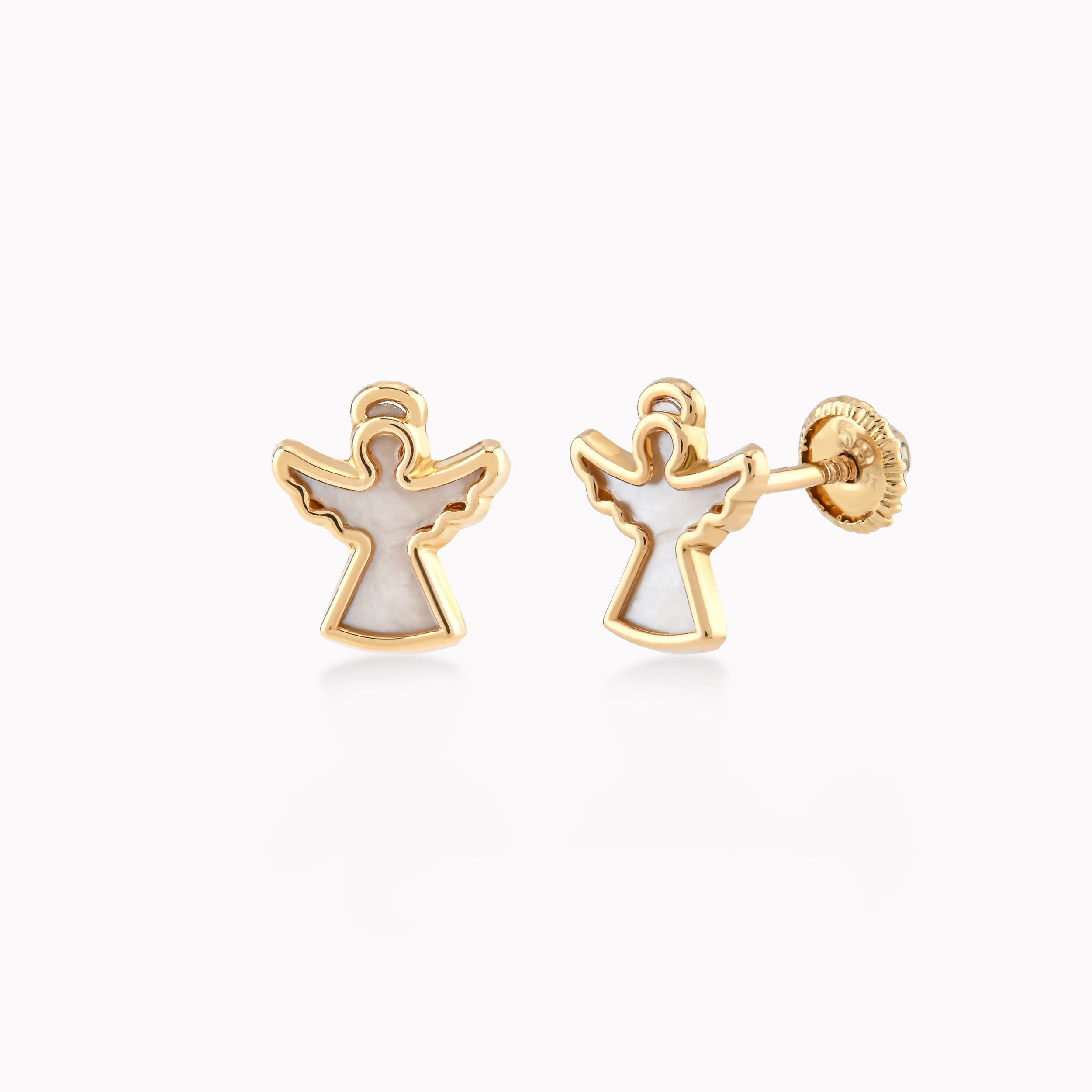Cercei Aur Galben 14k Cu Sidef Cu Protectie 0.36gr
