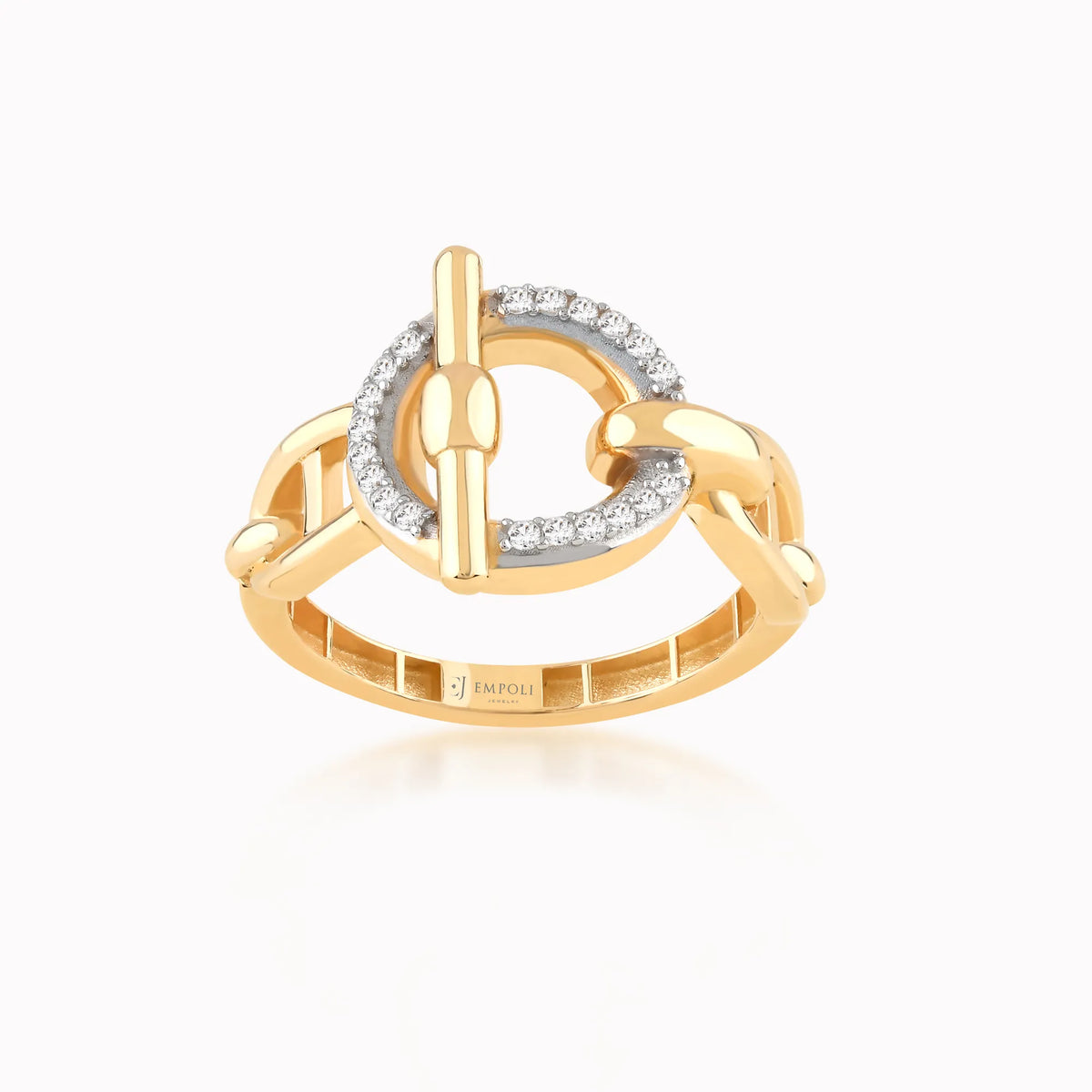 Inel din aur galben 14K cu zirconiu