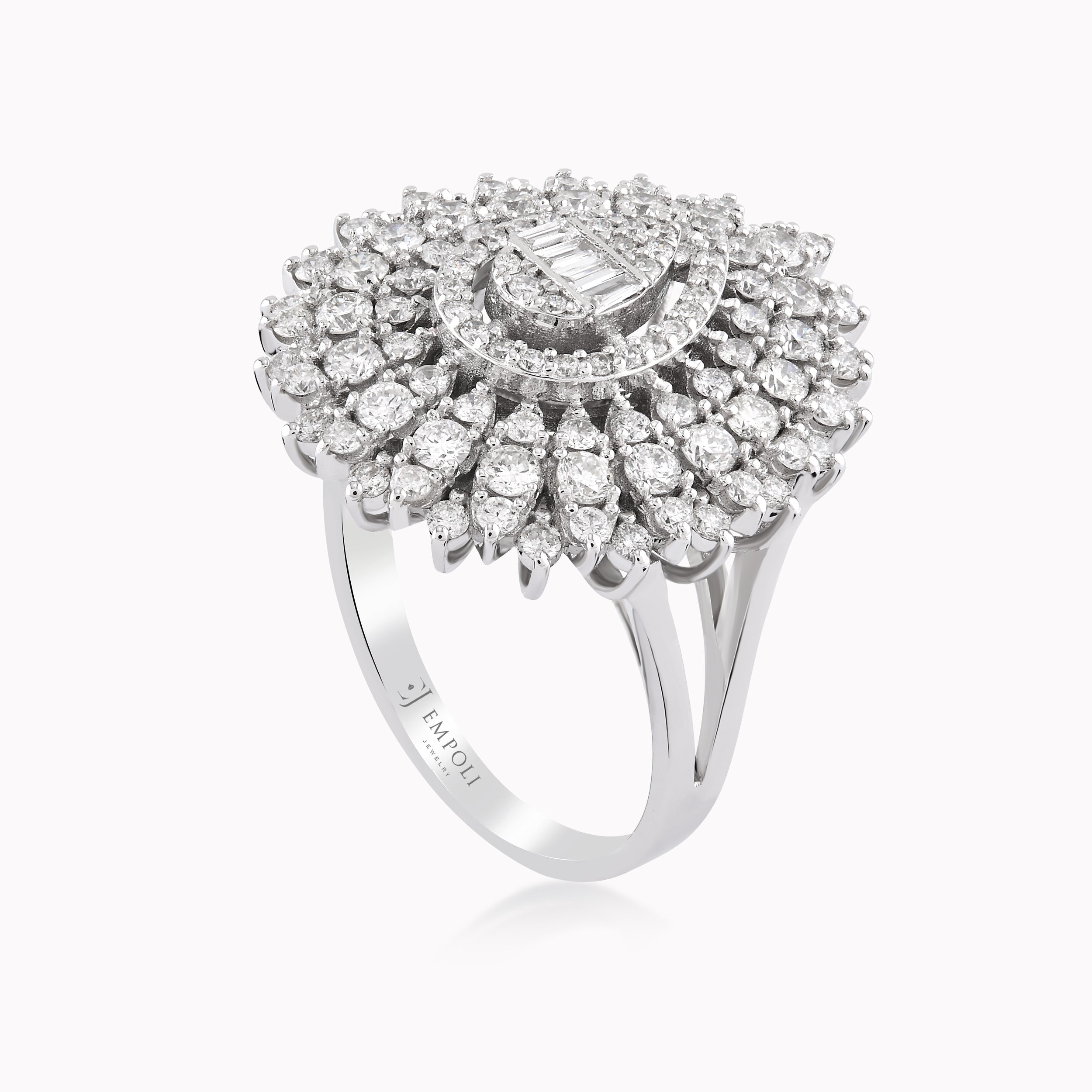 Inel Aur Alb 18K cu Diamante 1.47ct
