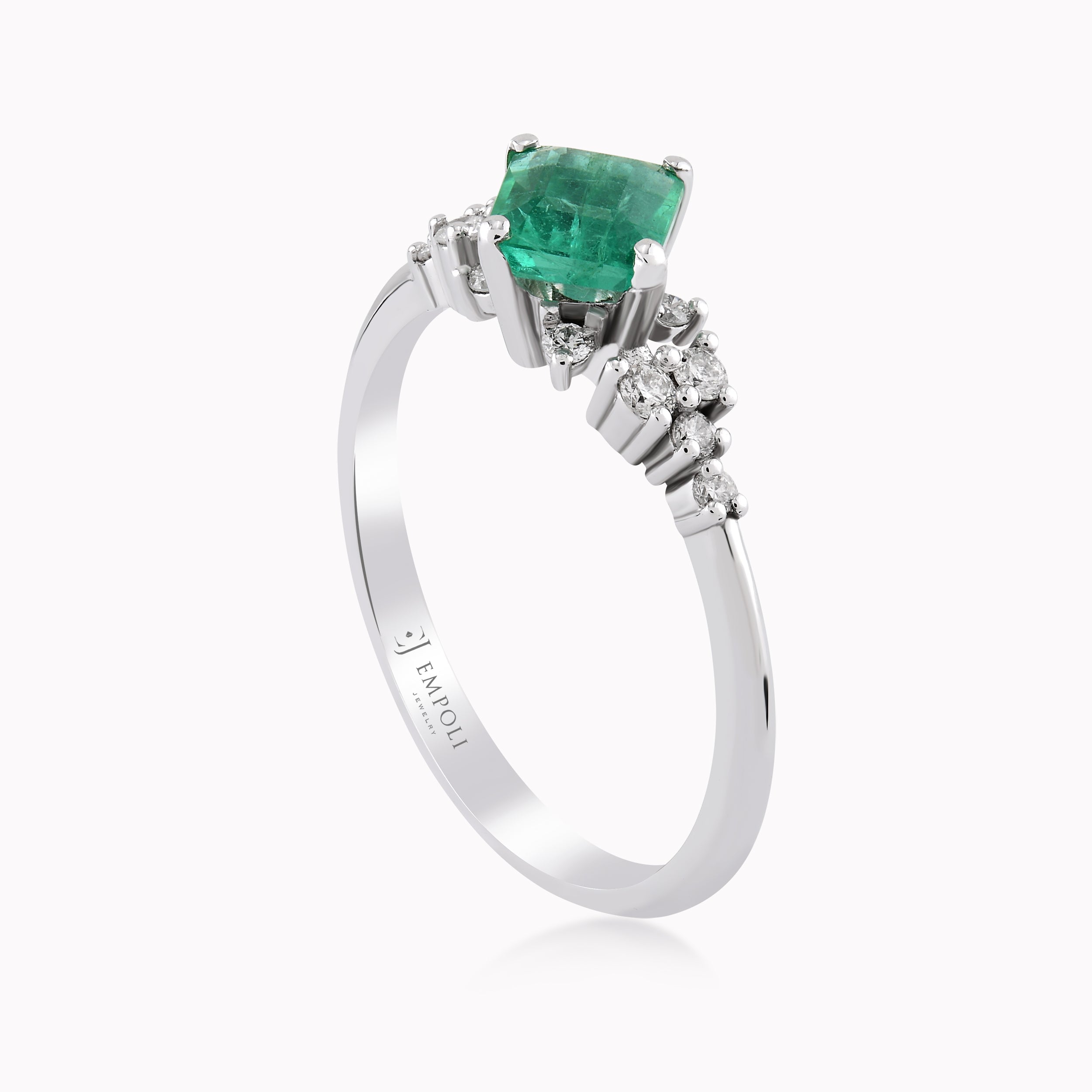 Inel Aur Alb 14K Cu Diamante 0.12ct