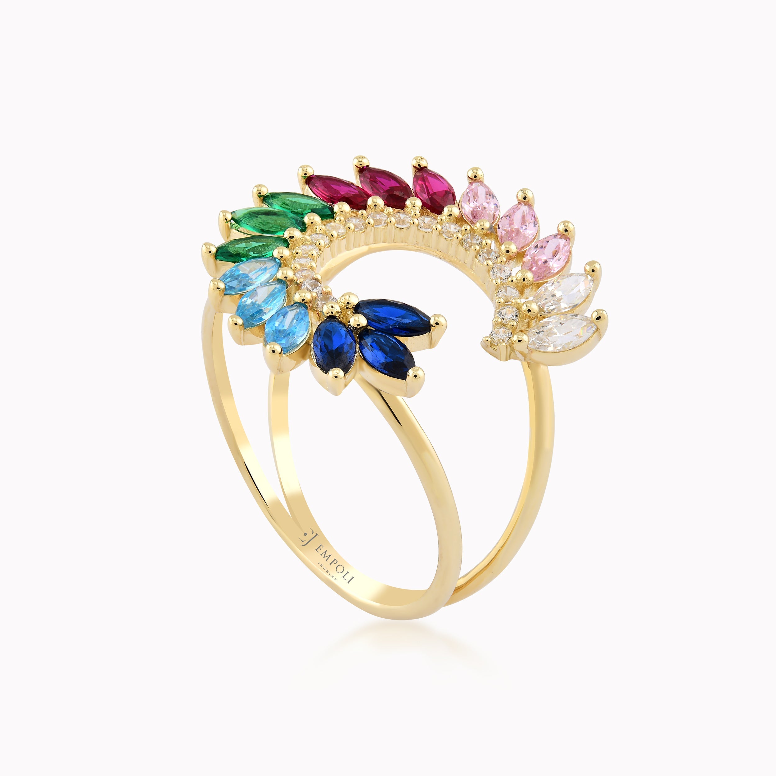 Inel Aur Galben 14K Cu Zirconiu Multicolor 3.14gr
