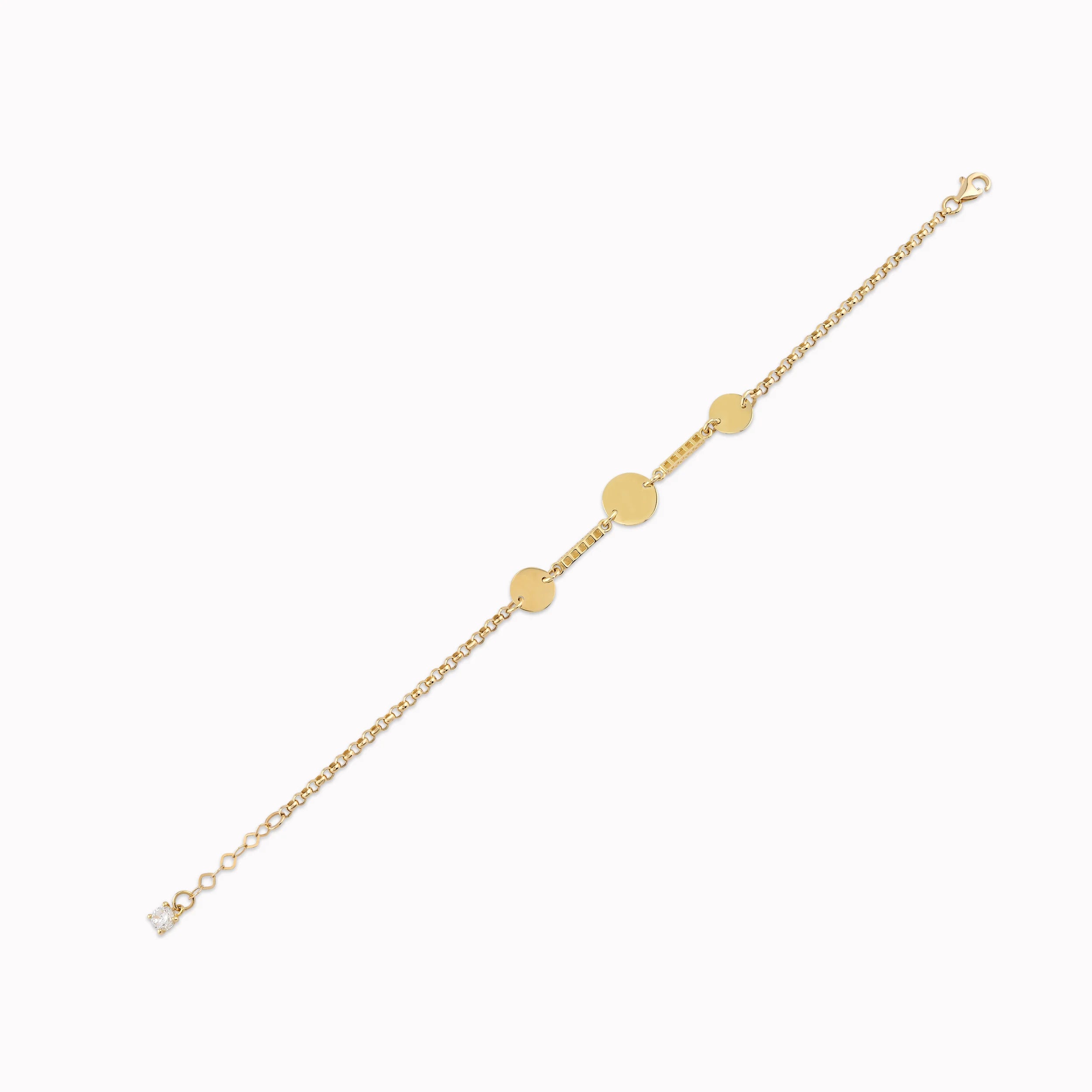 Bratara Aur Galben 14K Stilizata cu Banut si Zale 2.69gr