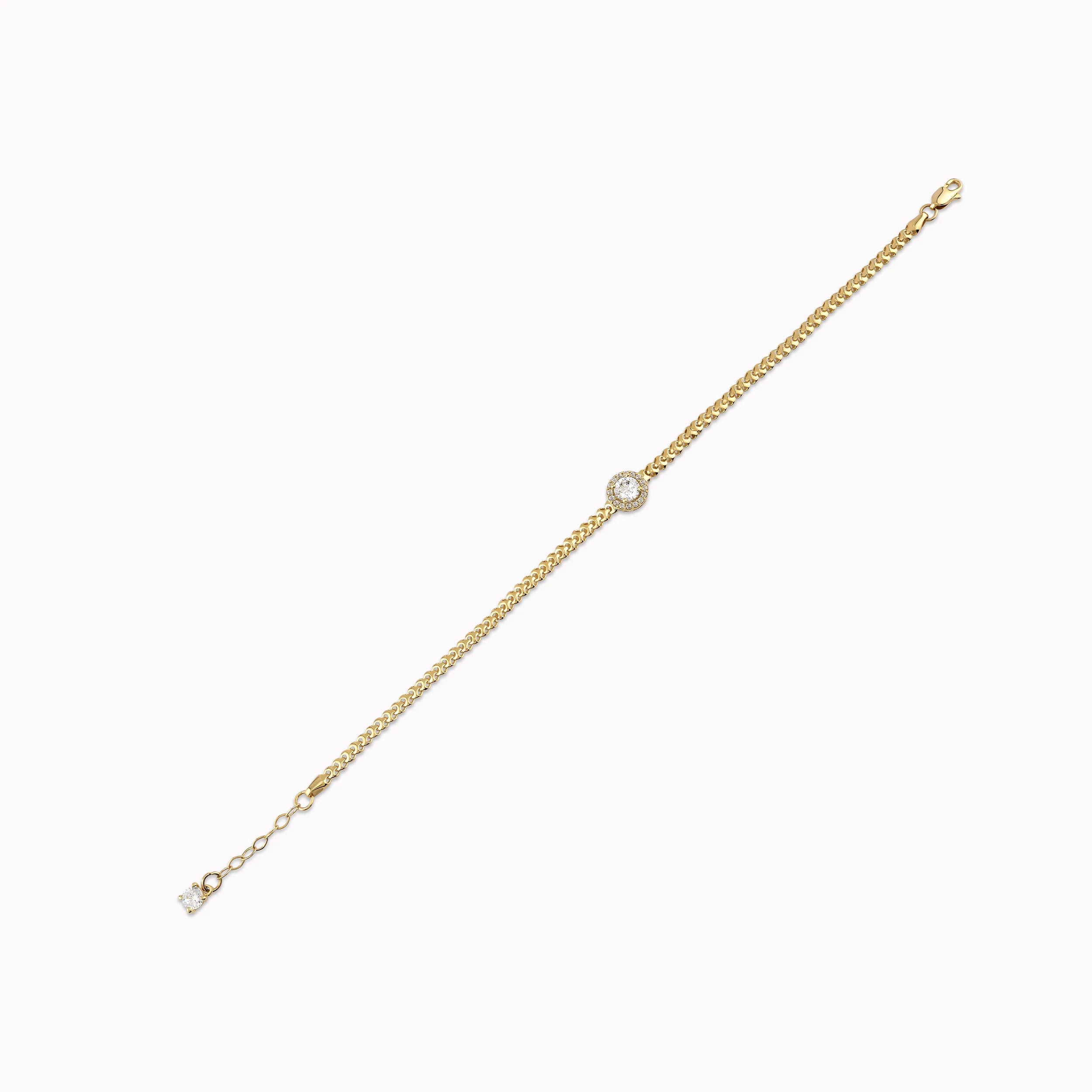 Bratara Aur Galben 14K Stilizata cu Zirconiu Alb 3.65gr